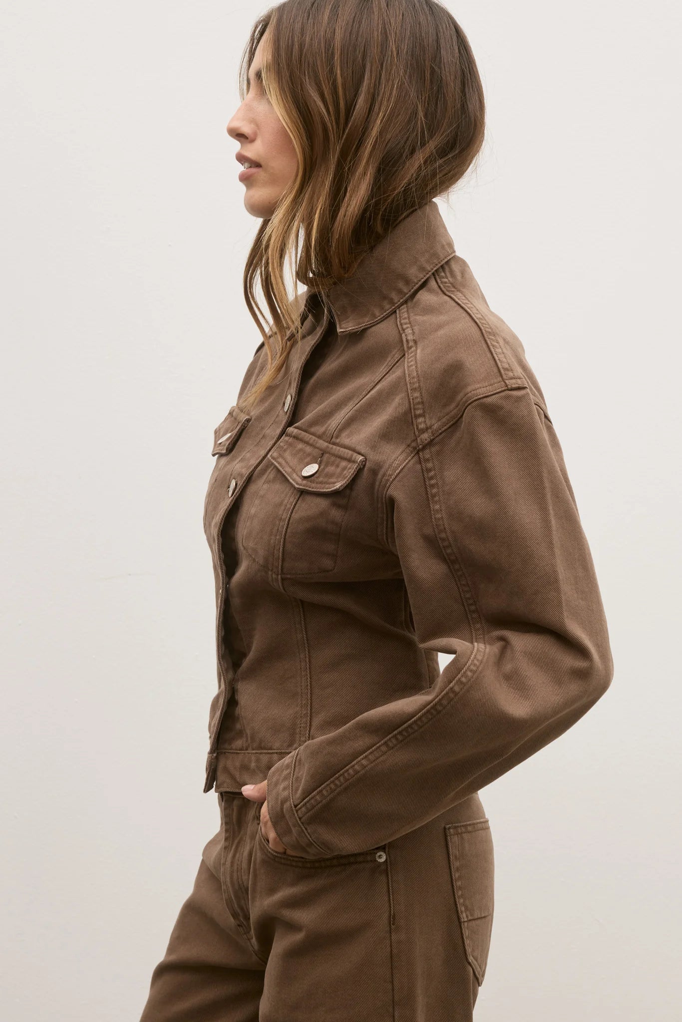 Violet Denim Jacket Chocolate