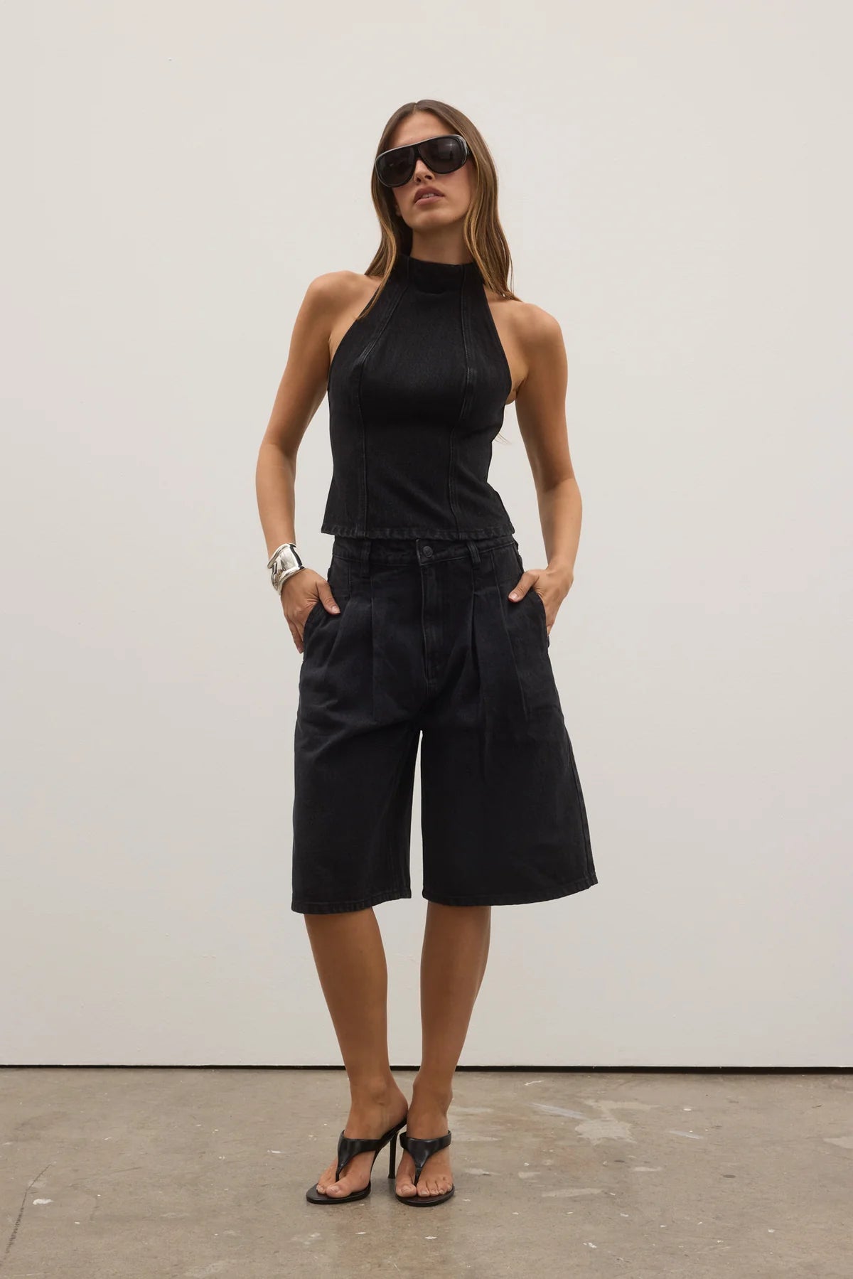 Thea Denim Turtleneck Backstage Black