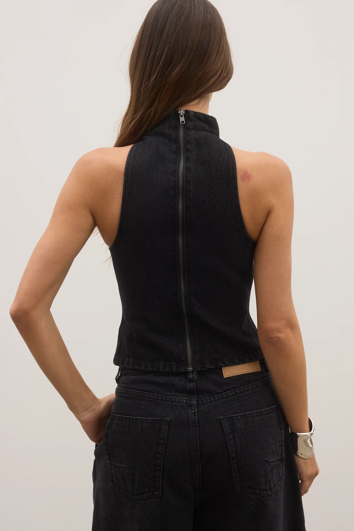 Thea Denim Turtleneck Backstage Black