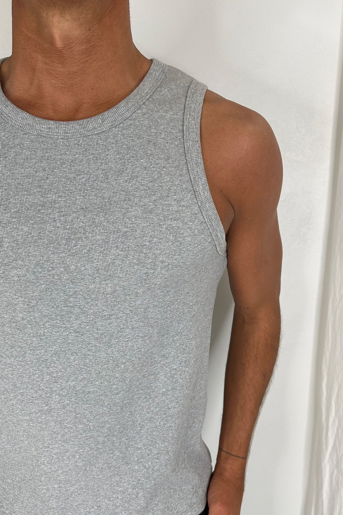 Declan Fitted Tank Grey