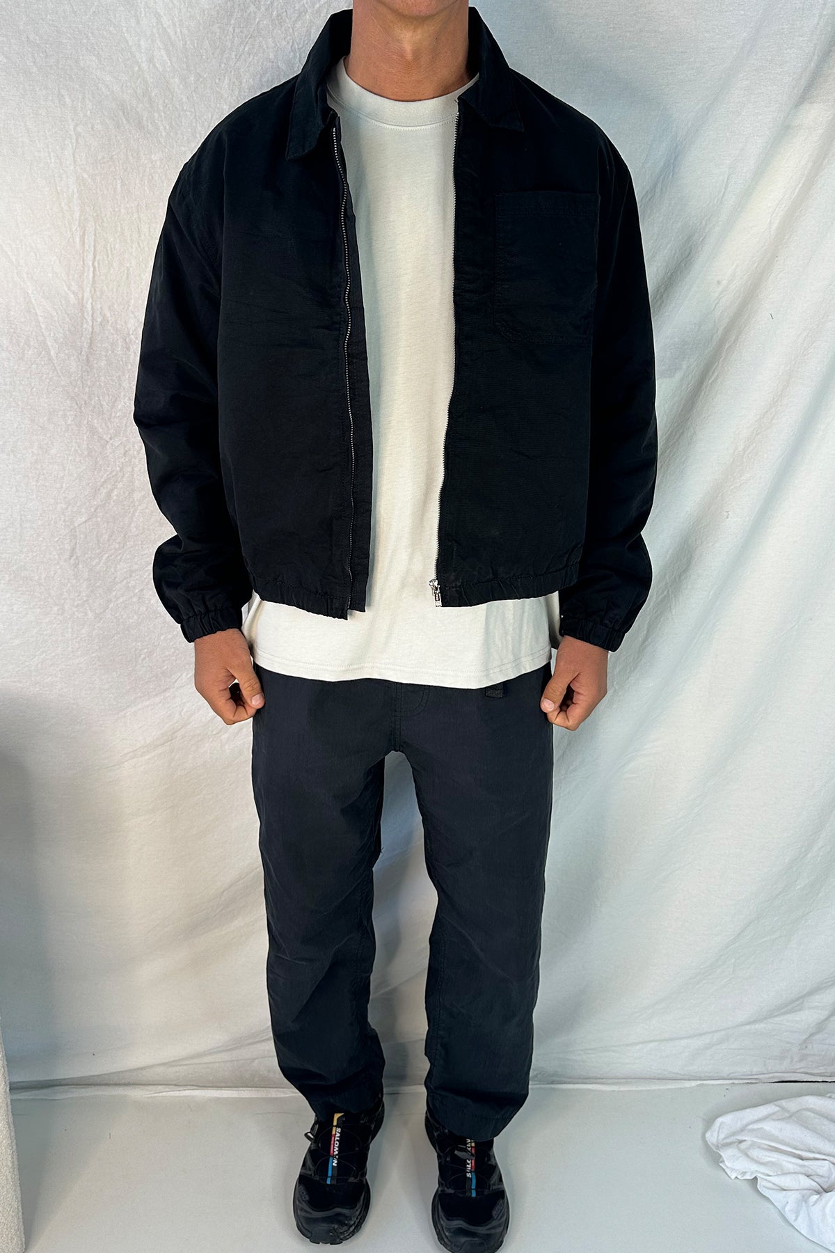 Charlie Soft Cotton Bomber Black