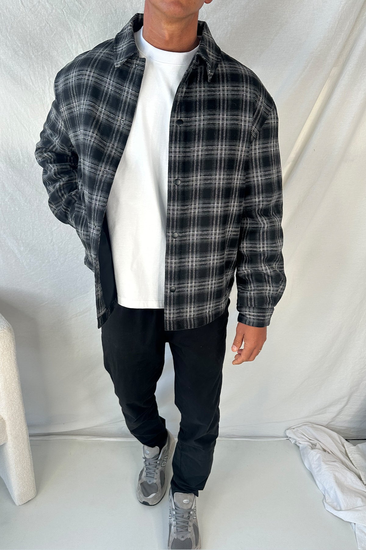 Check Trucker Jacket Black