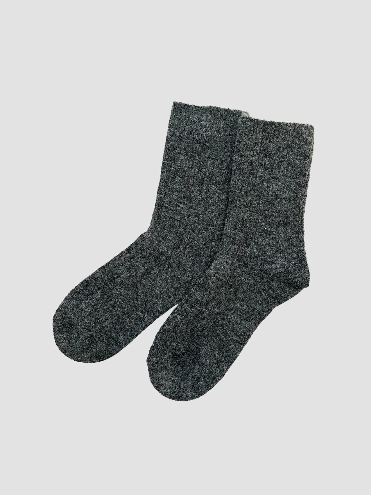 Rib Wool Blend Sock Dark Grey