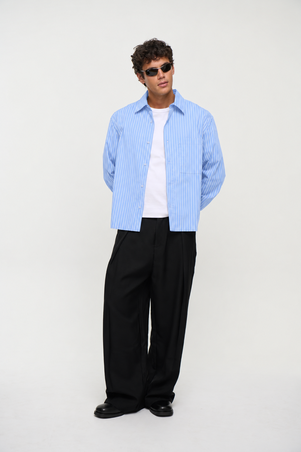 Miles Stripe Shirt Blue