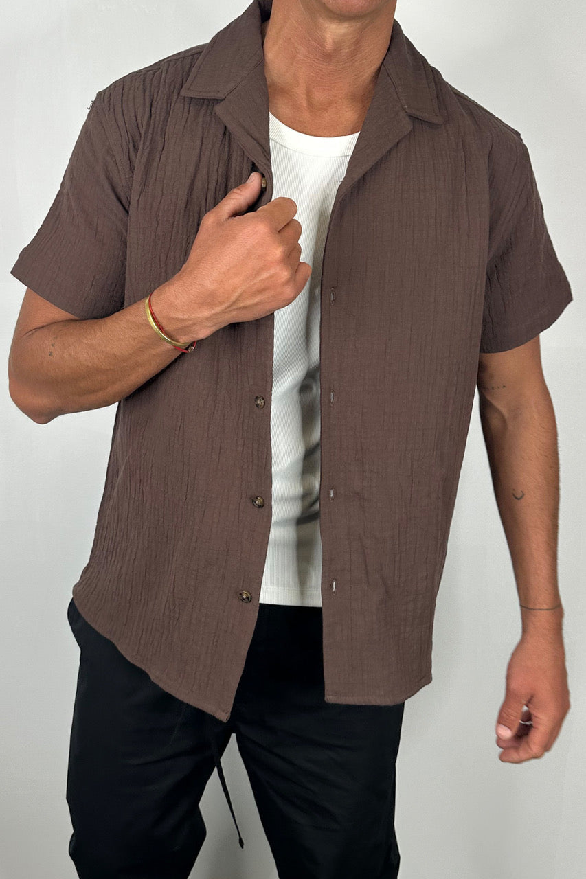 Soft Textured Shirt Choc
