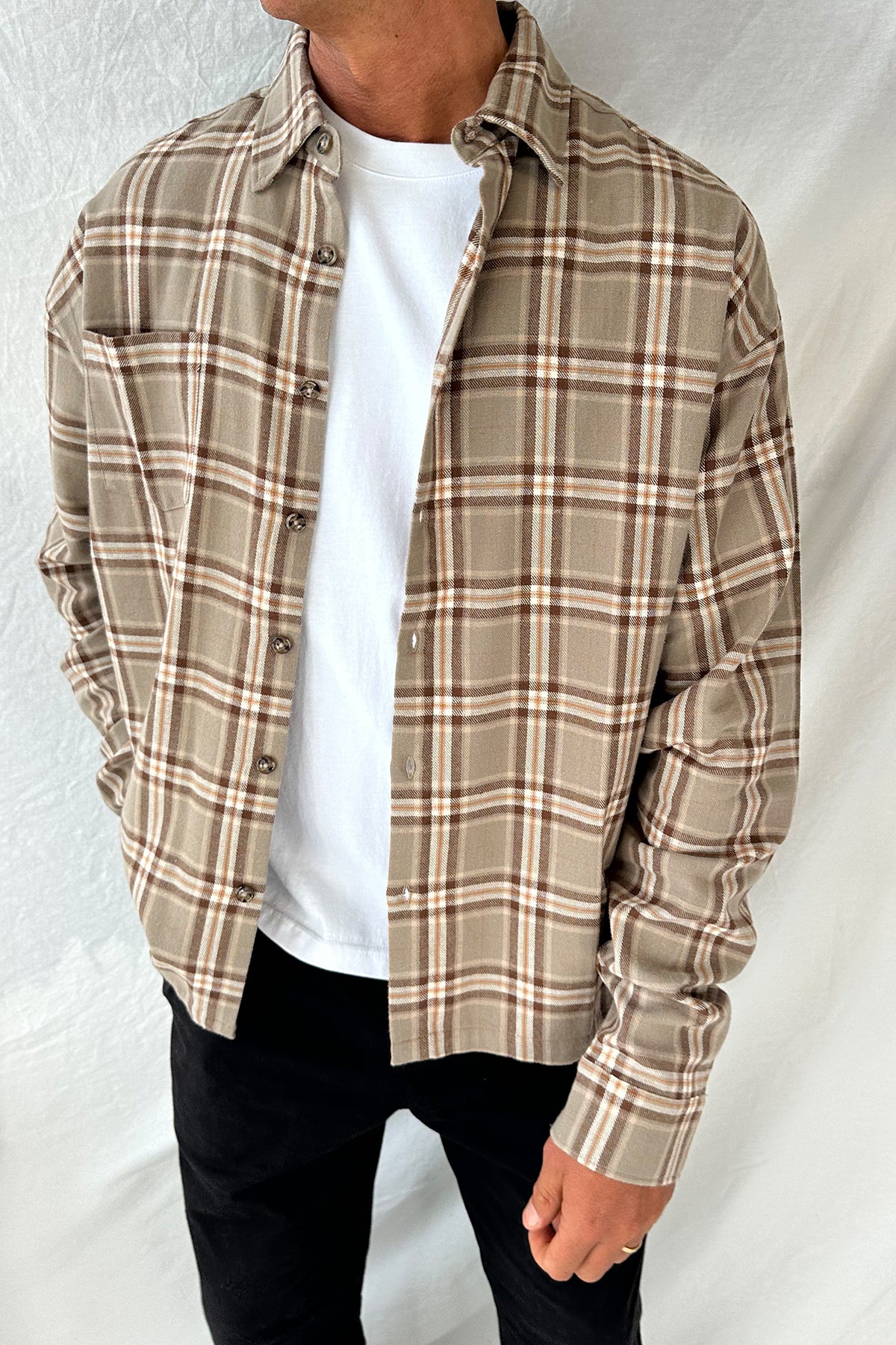 Brooklyn Check Shirt Light Brown