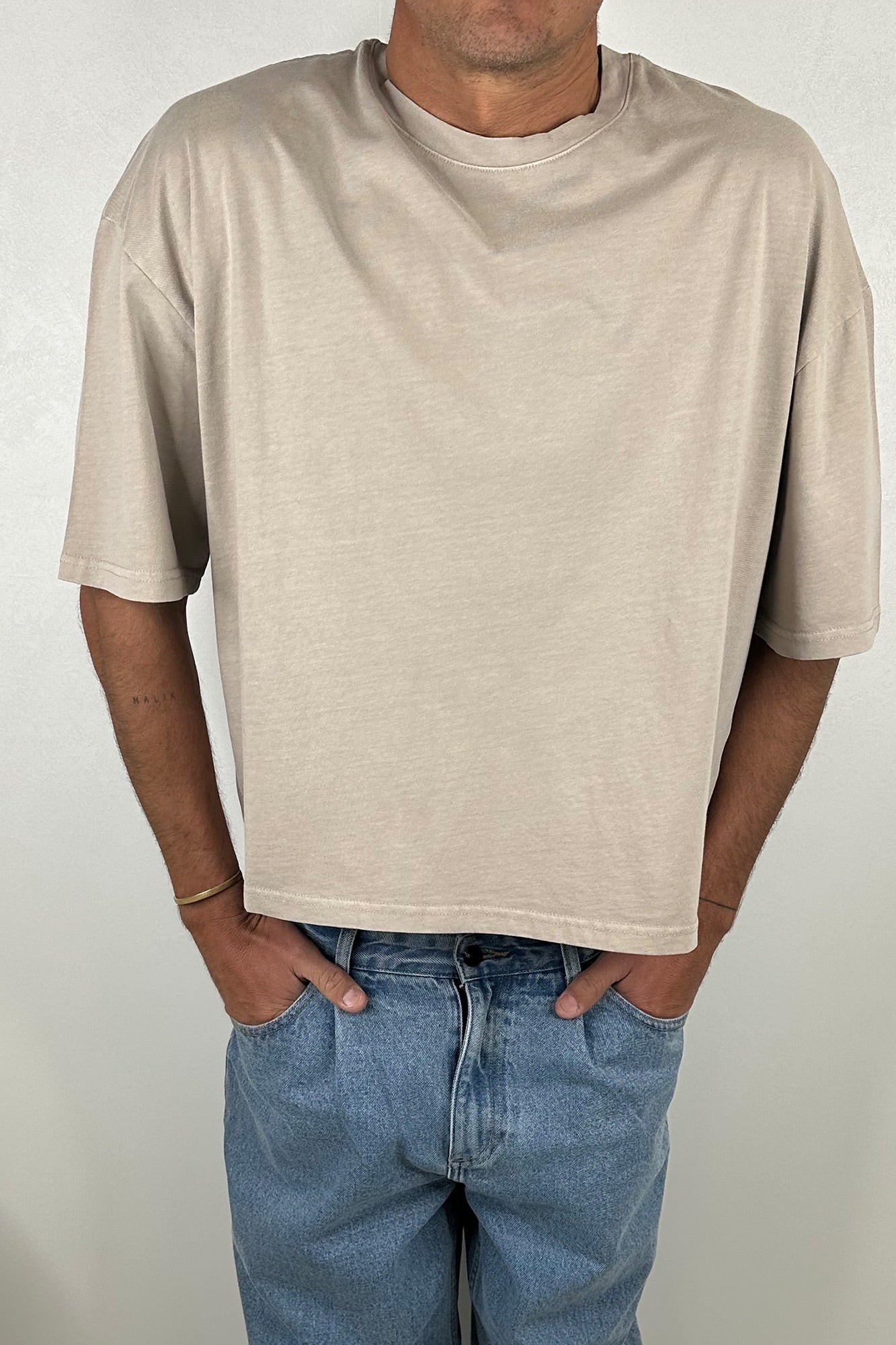 NTH Crop Box Tee Tan