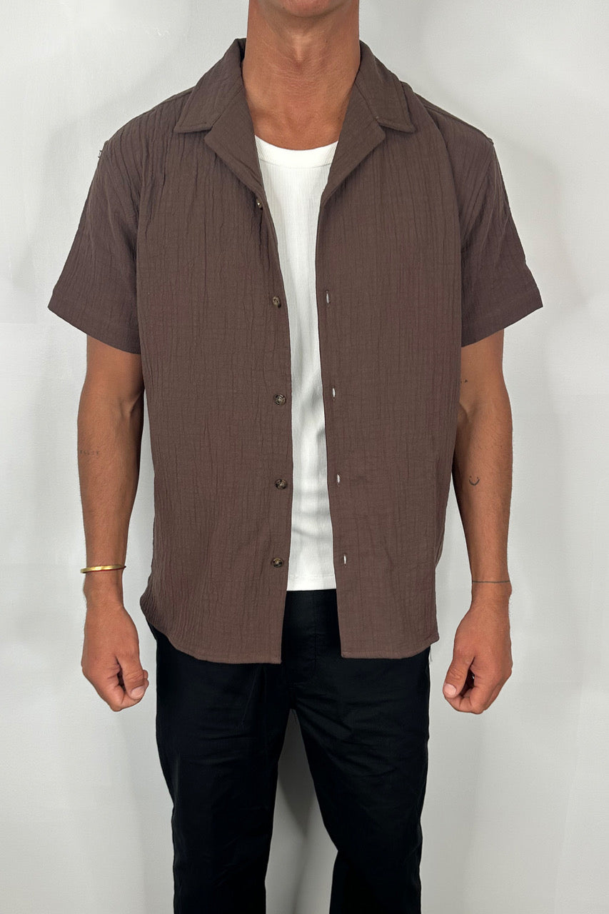 Soft Textured Shirt Choc