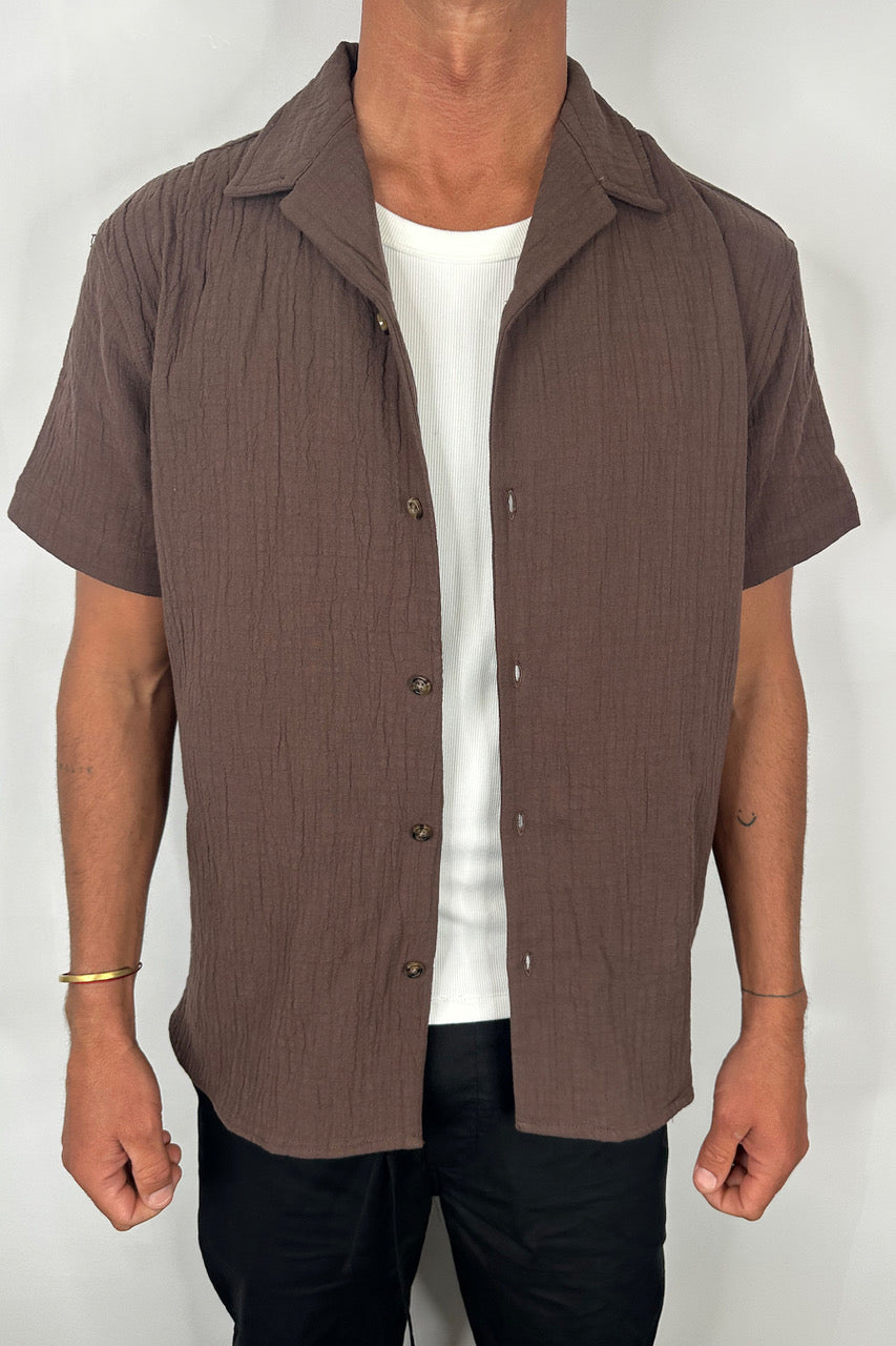Soft Textured Shirt Choc