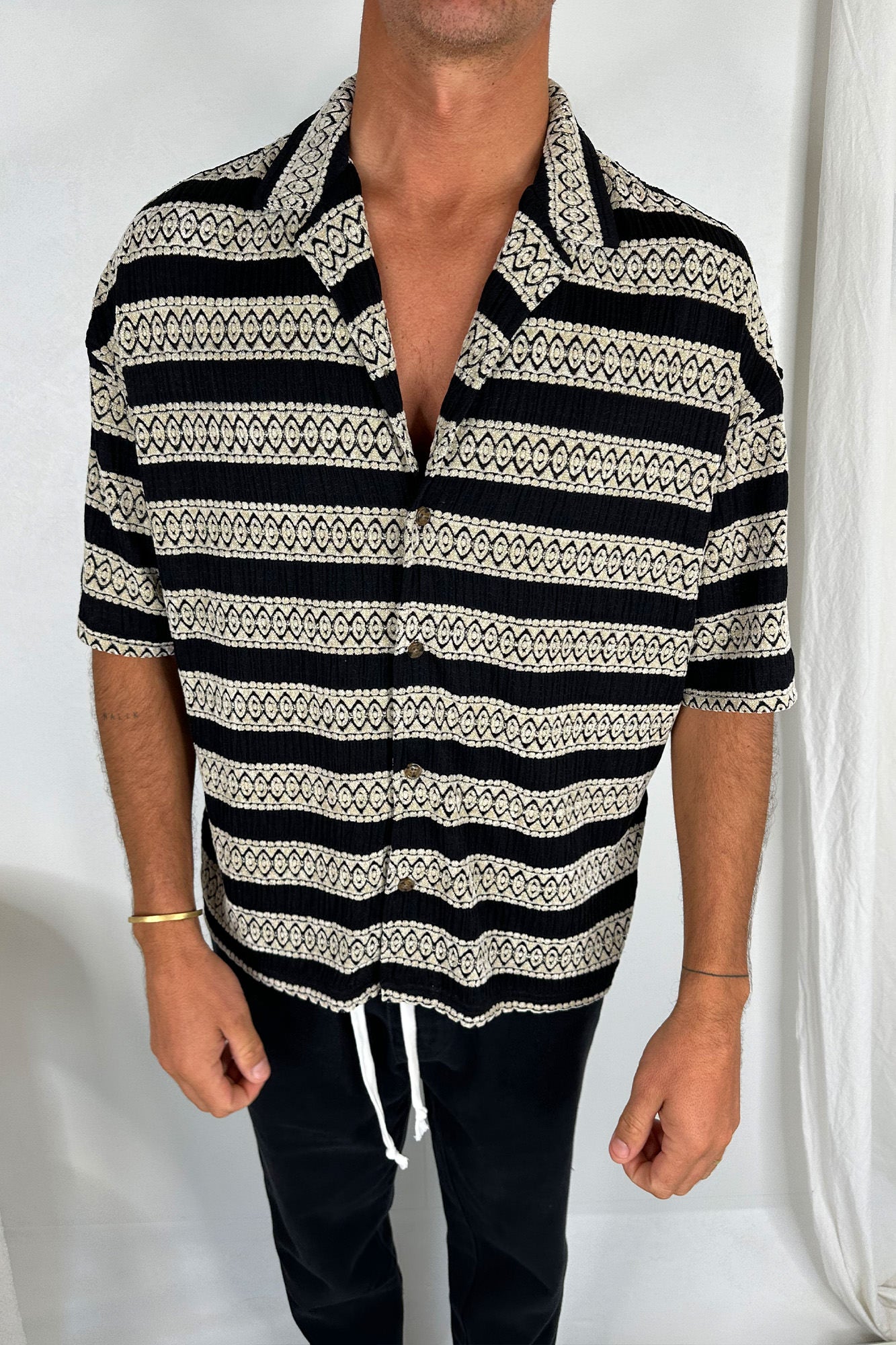 Raf Cropped Shirt Stripe Horizon