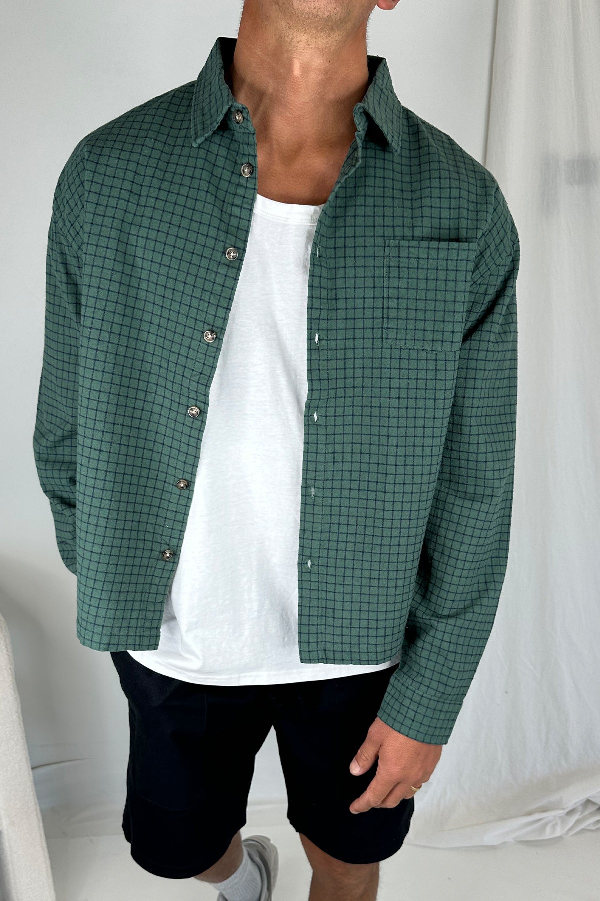 NTH Long Sleeve Check Shirt Army