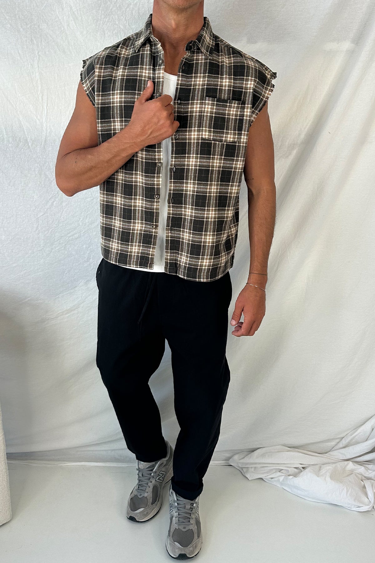 Brooklyn Check Cutoff Brown