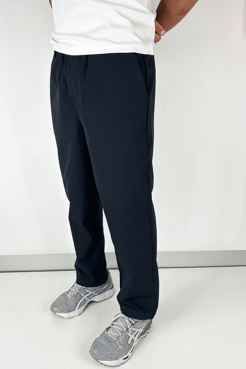 Elastic Waist Casual Pant Black