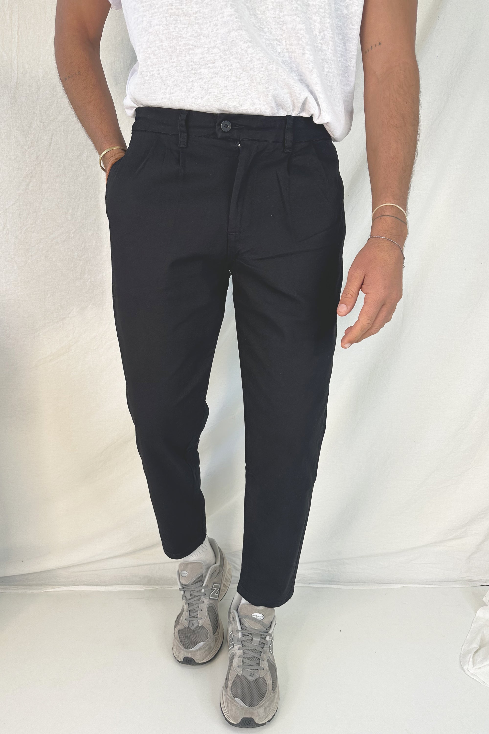 NTH Cropped Pleat Pant Black