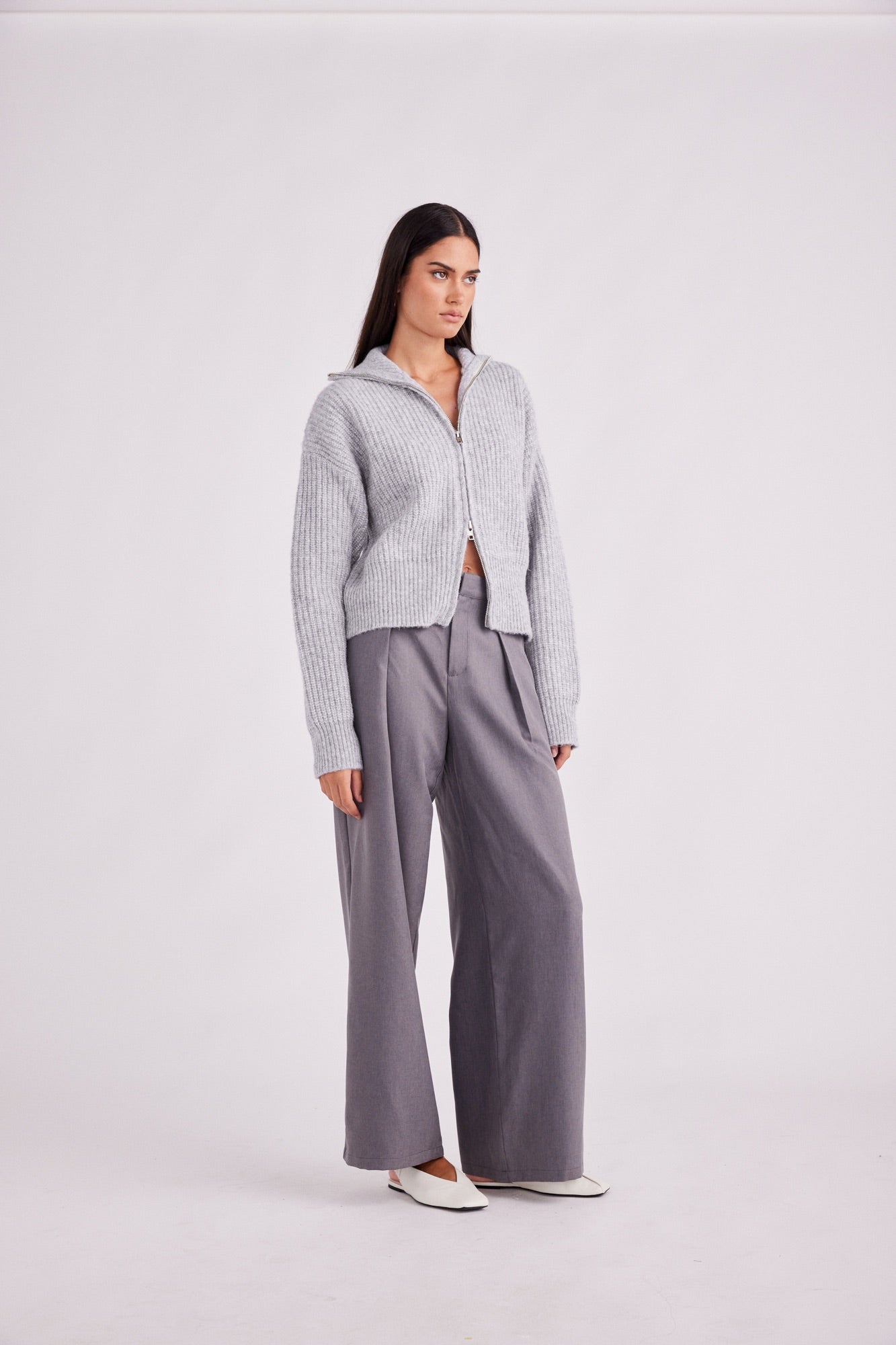 Haze Zip Jumper Stone