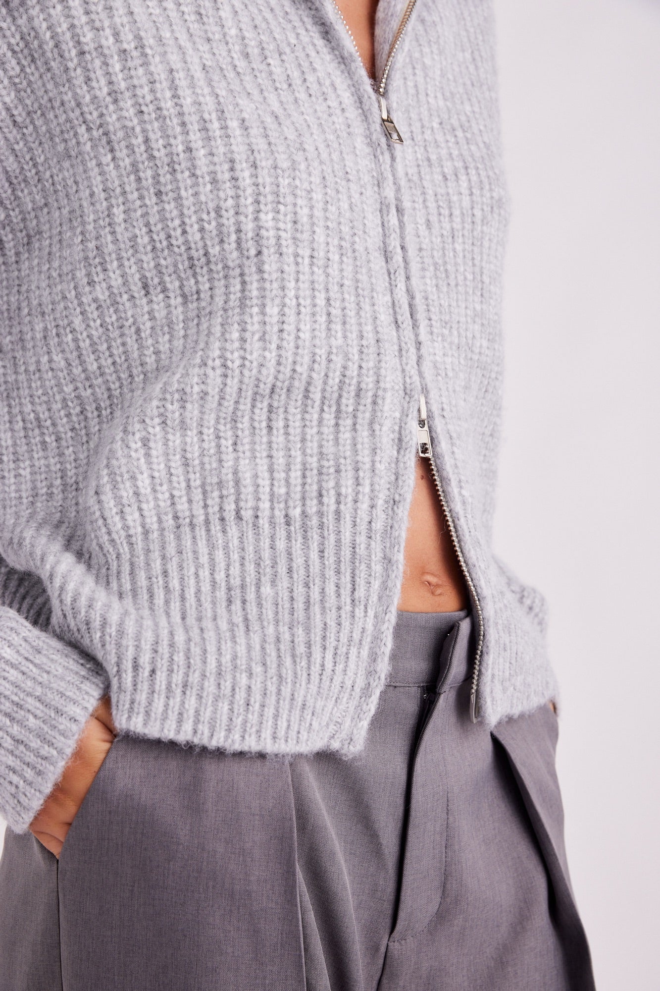 Haze Zip Jumper Stone