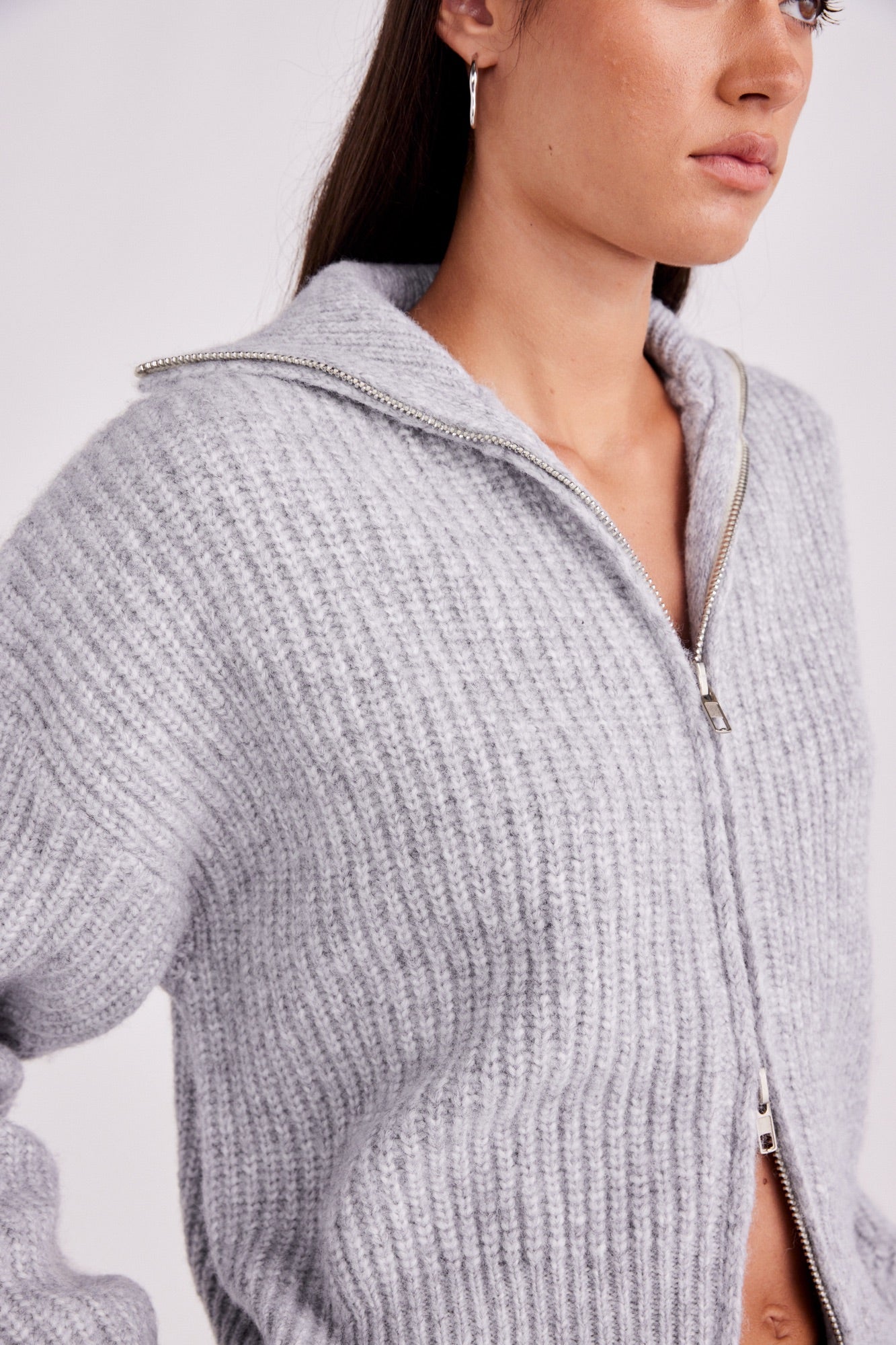 Haze Zip Jumper Stone