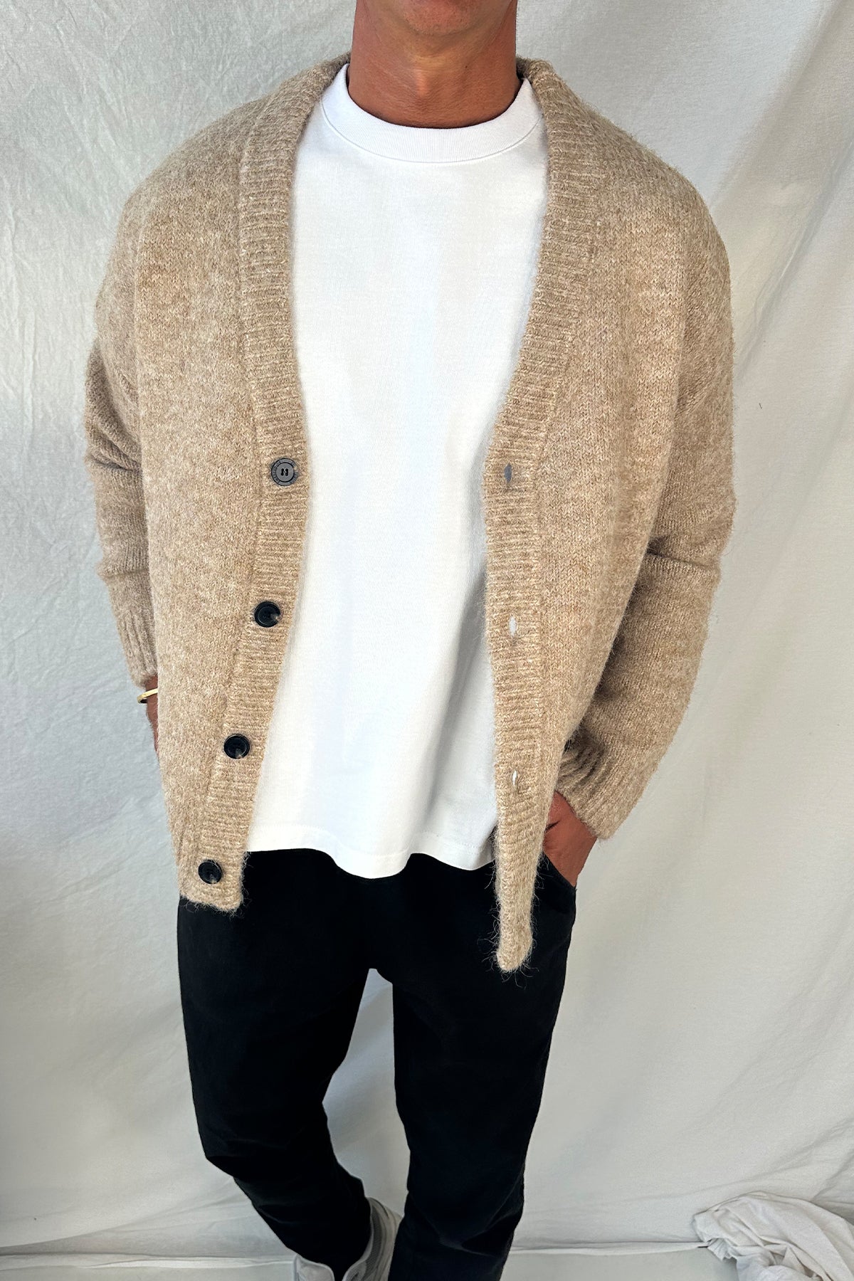 Knitted Oversize Cardigan Camel