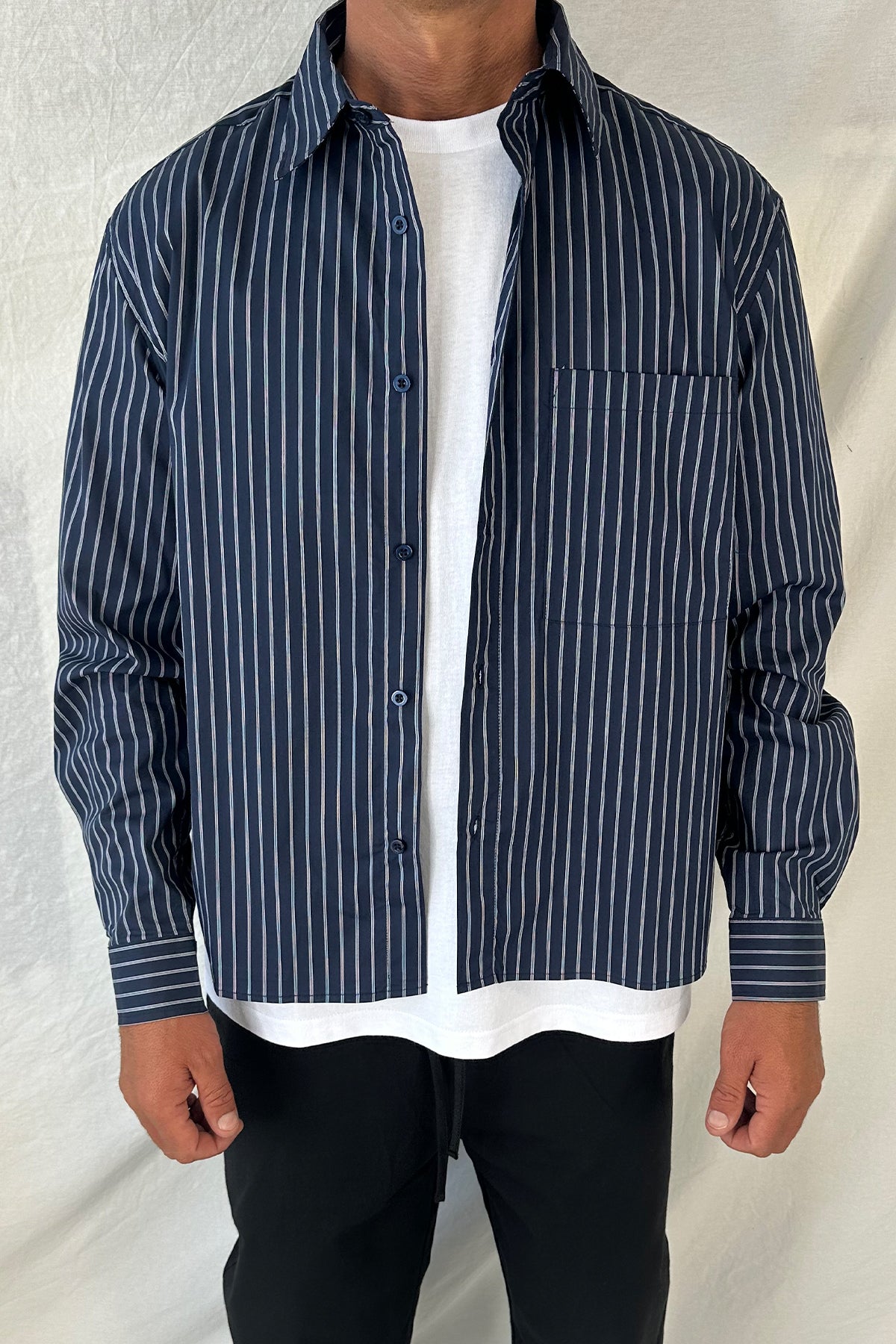 Long Sleeve Box Shirt Navy
