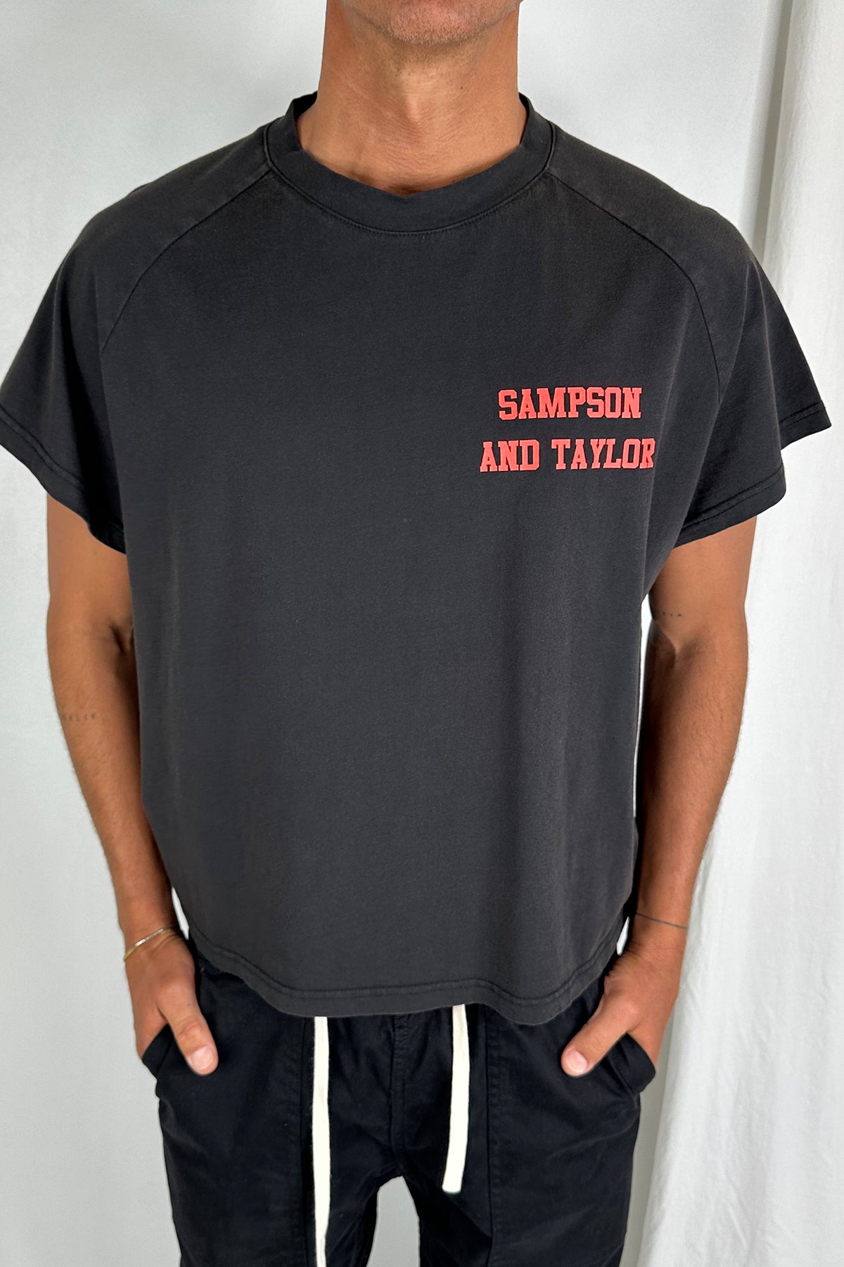 Raglan Crop Box Tank Logo