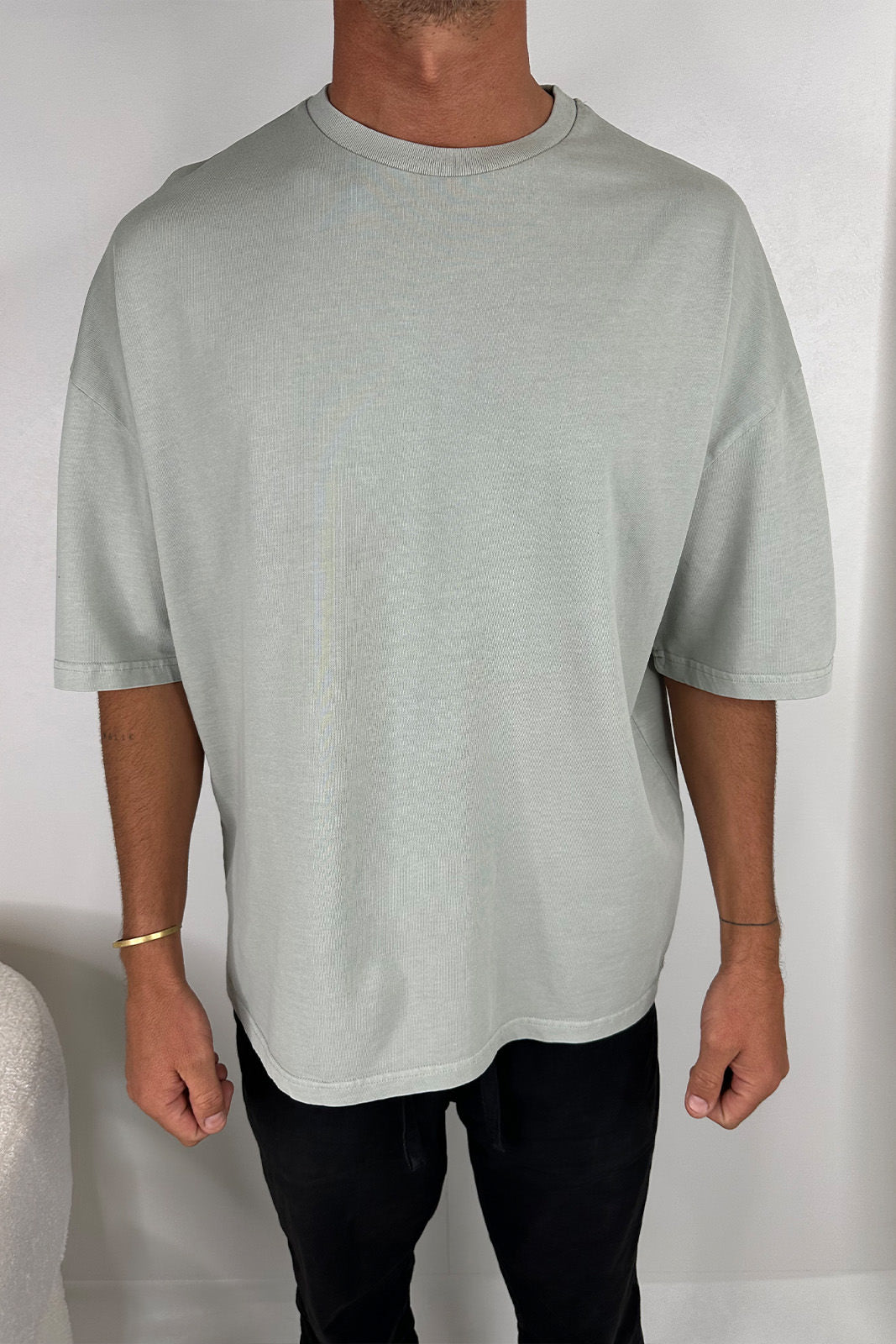 Miller Drop Shoulder Box Tee Pistachio