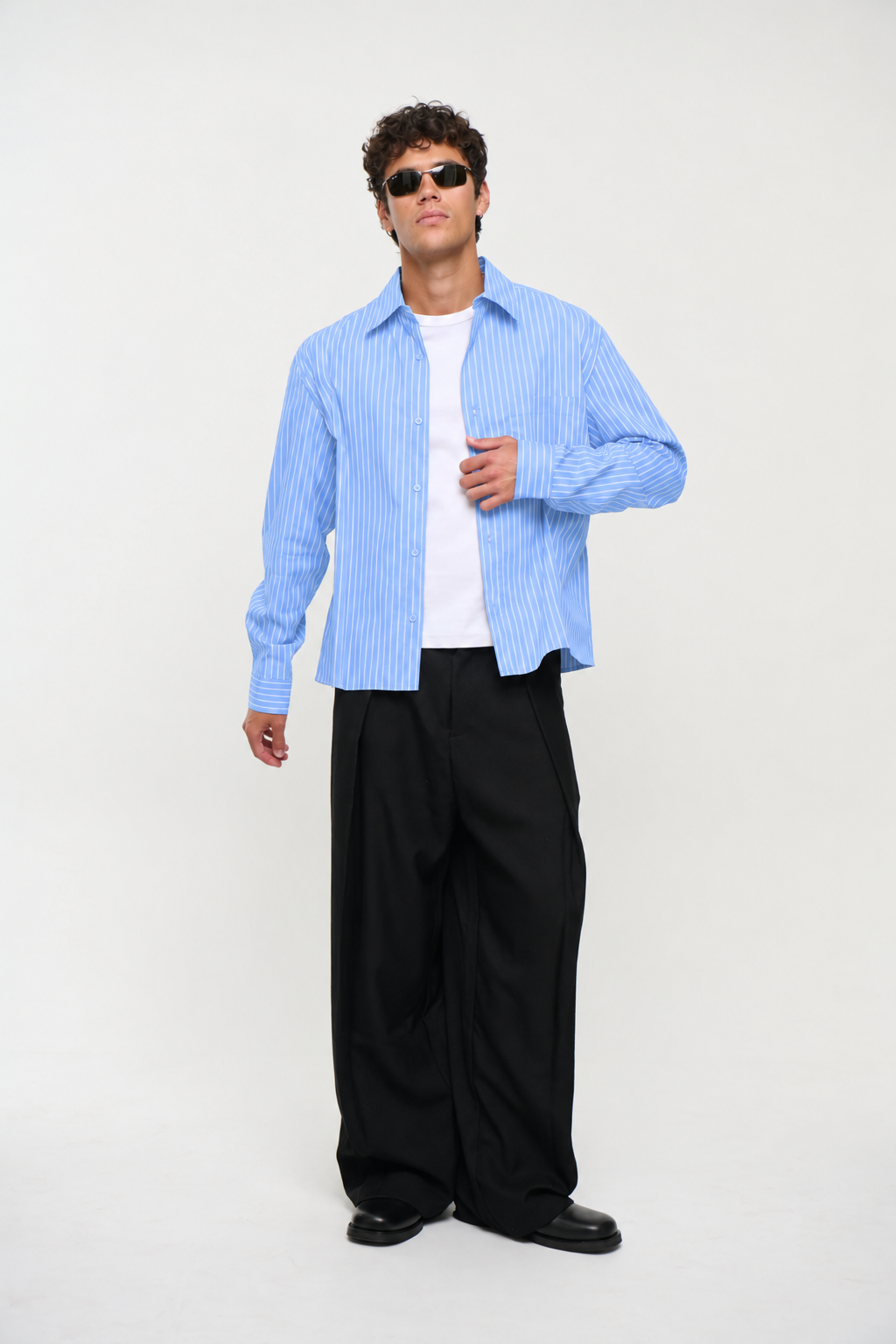Miles Stripe Shirt Blue