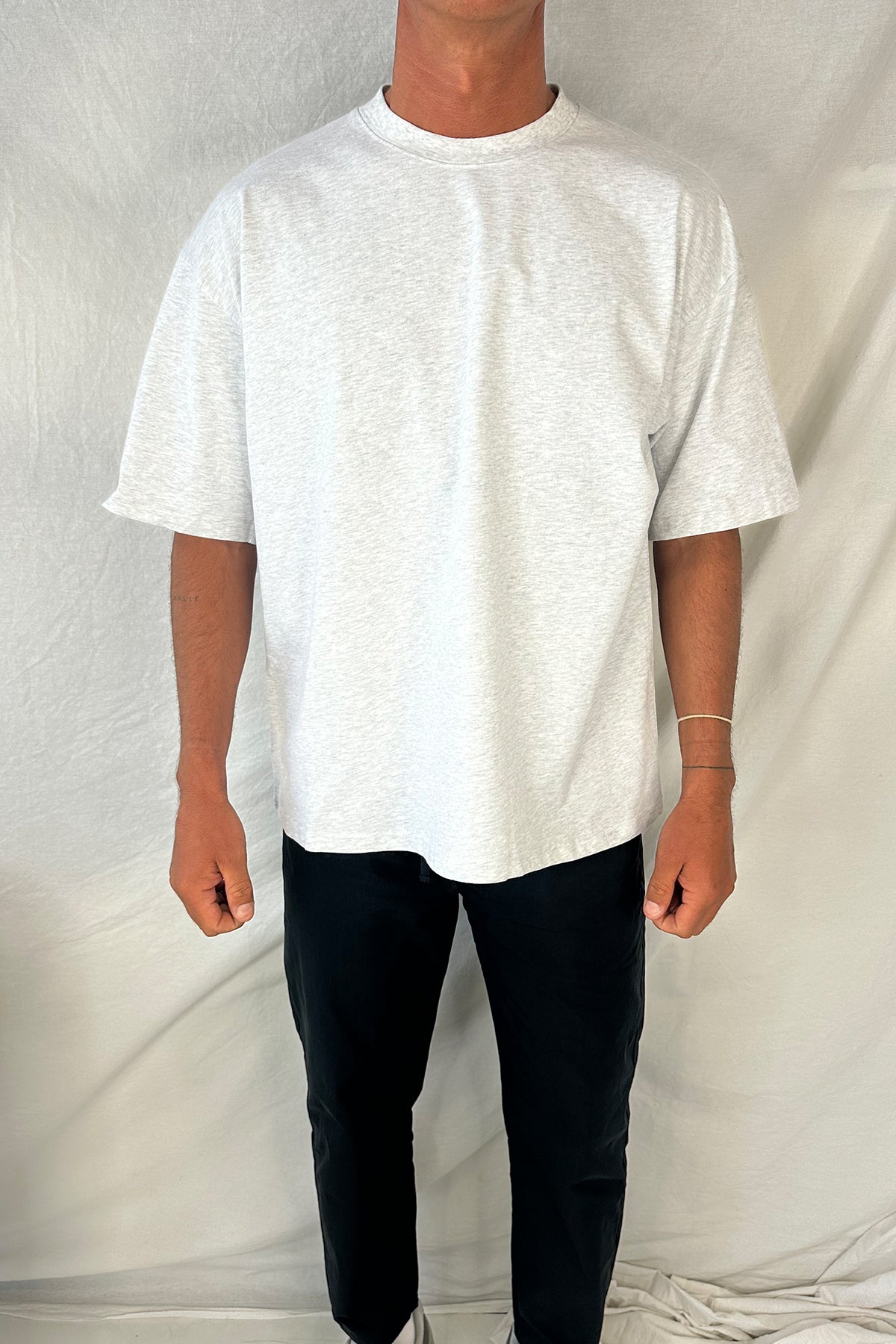 Midweight Signature Tee White Marle