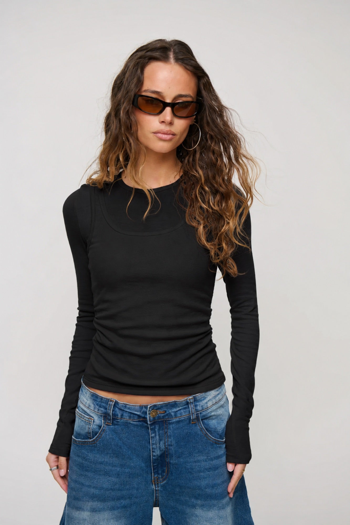 Cristina Layered Long Sleeve Black