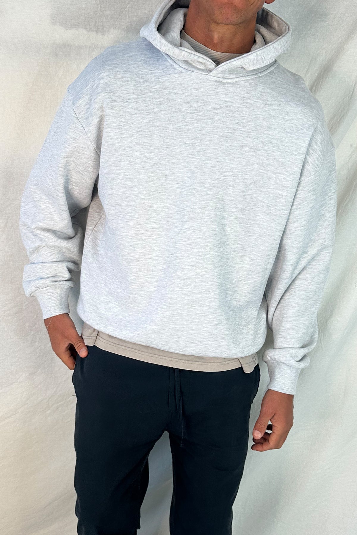 Heavyweight Cotton Hoodie Heather Grey