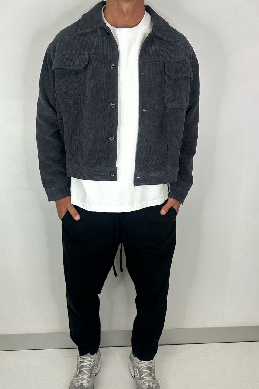 Levi Soft Cord Jacket Dark Grey