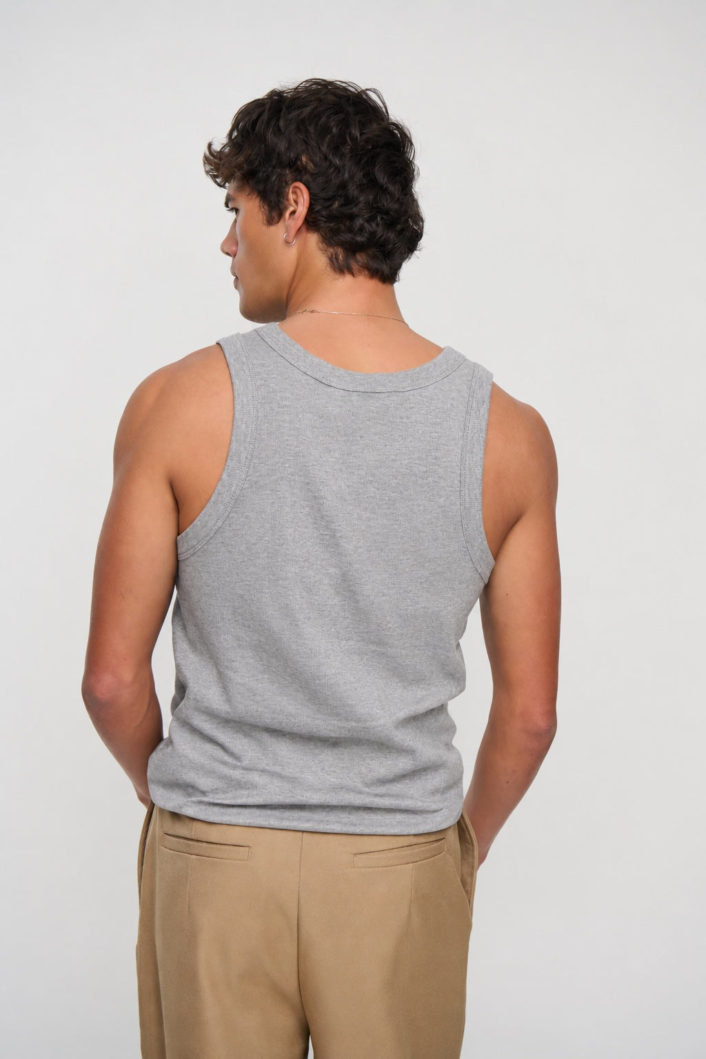 Mitchell Ribbed Tank Grey
