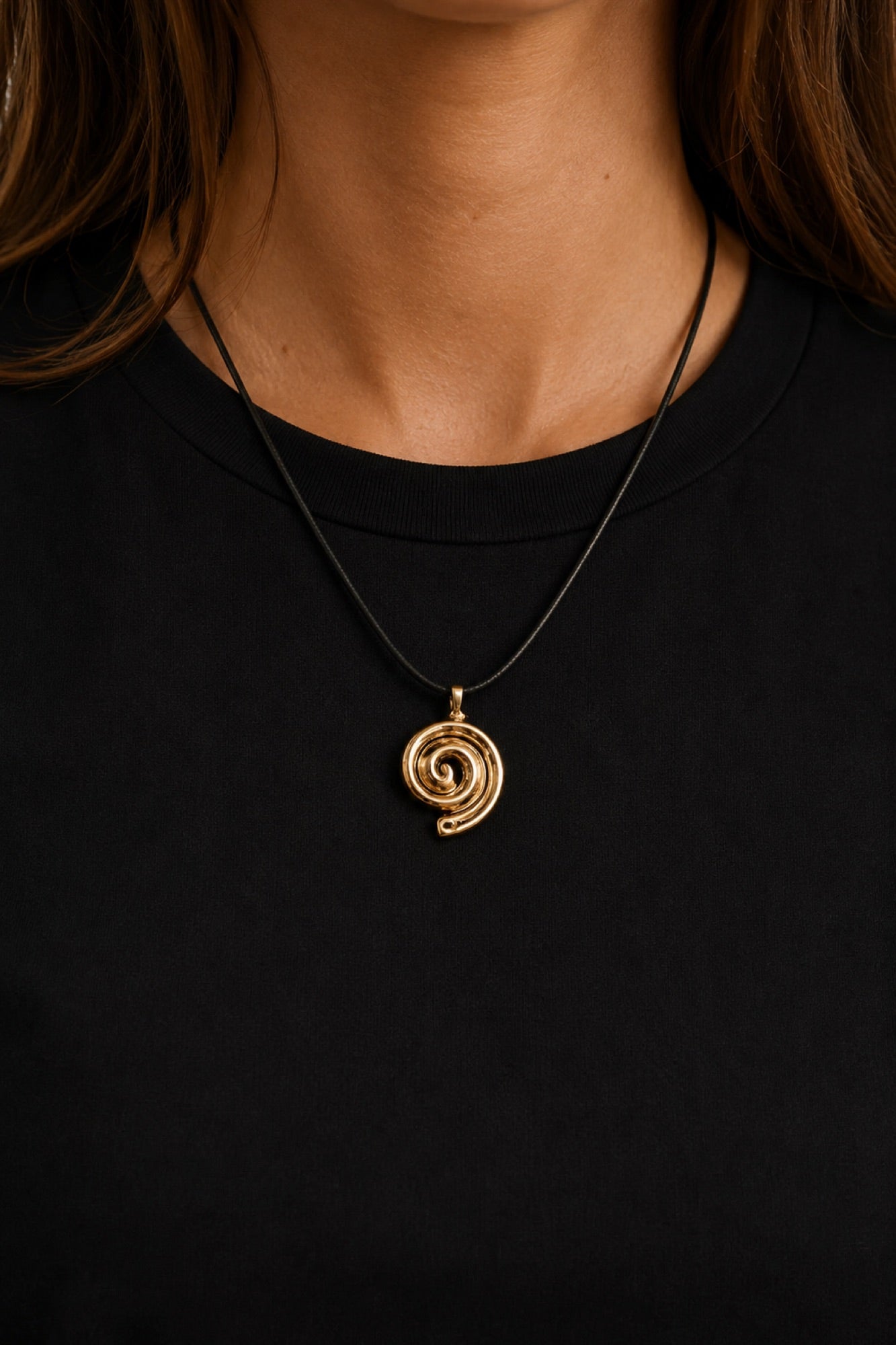 Swirl Necklace Gold Plated