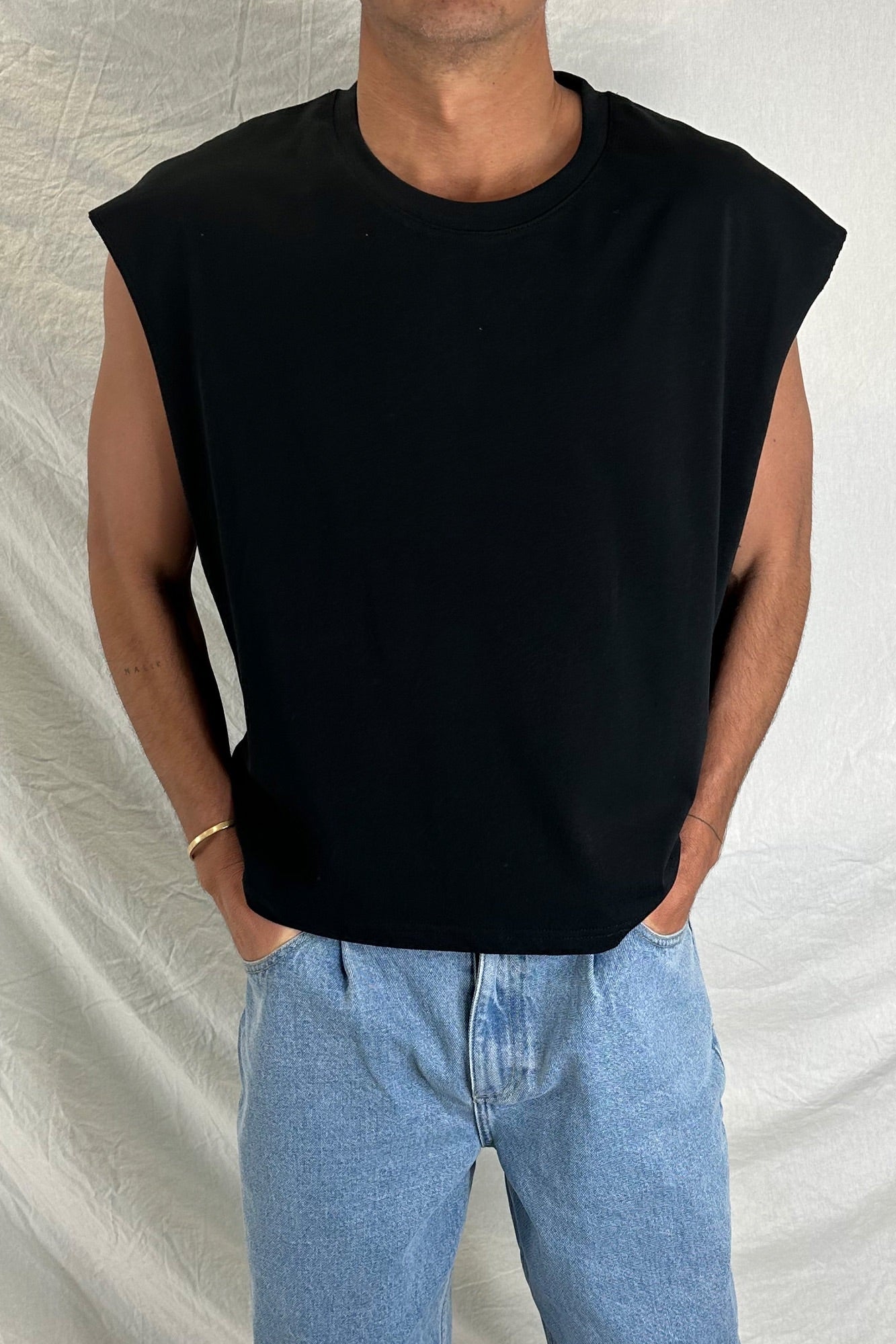 NTH Crop Box Tank Black