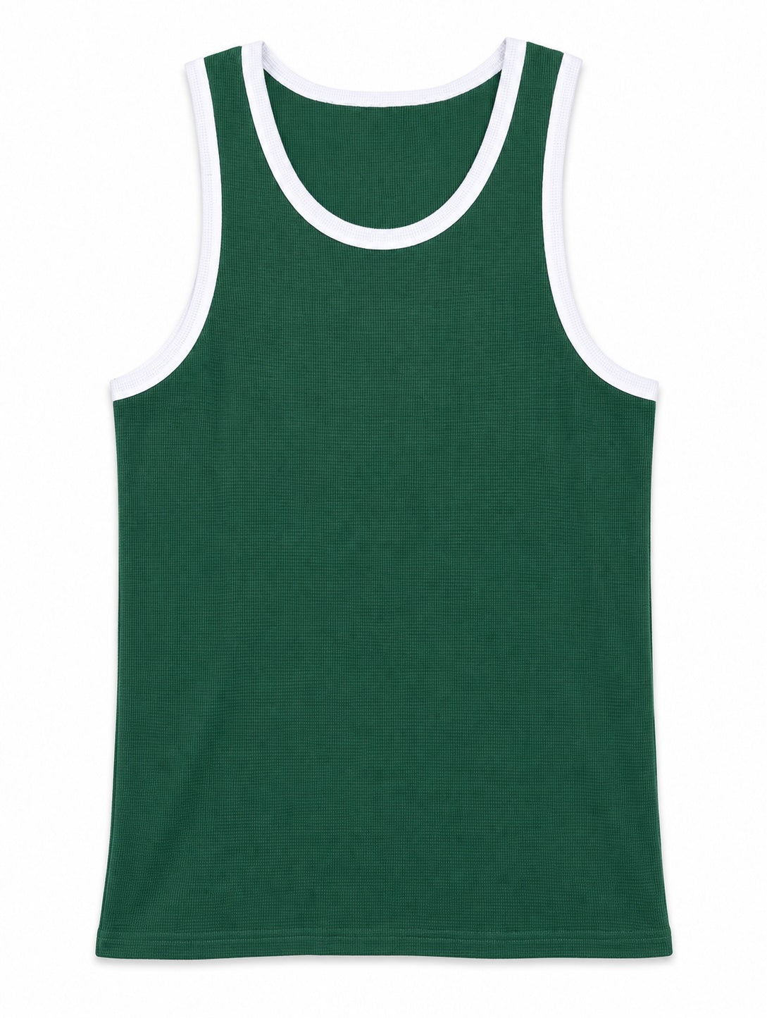 Waffle Fitted Tank Emerald