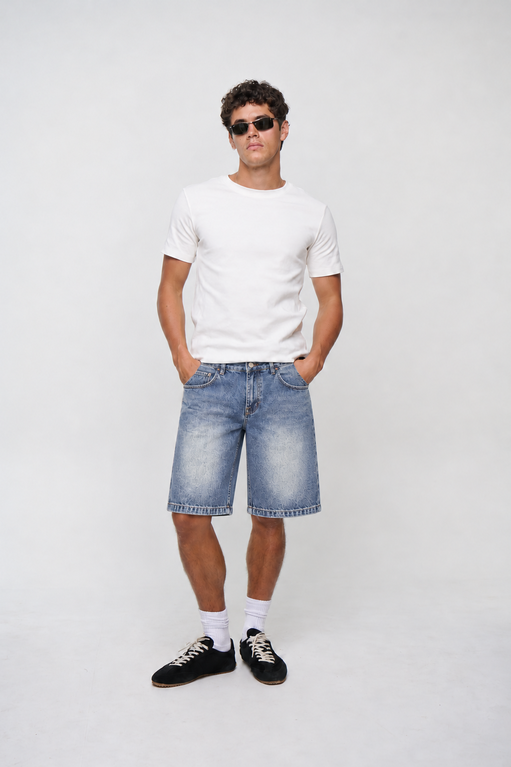 Angus Baggy Short Dark Denim