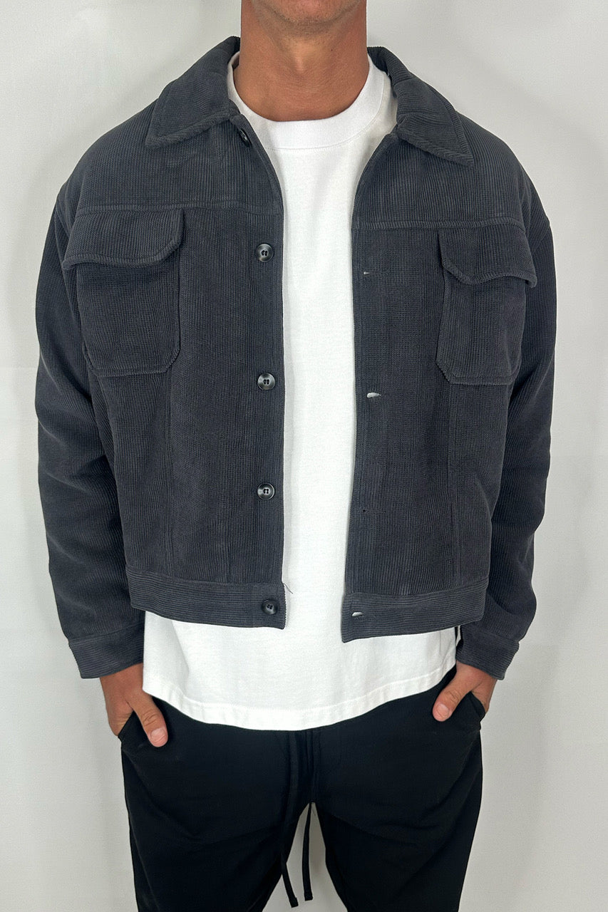 Levi Soft Cord Jacket Dark Grey