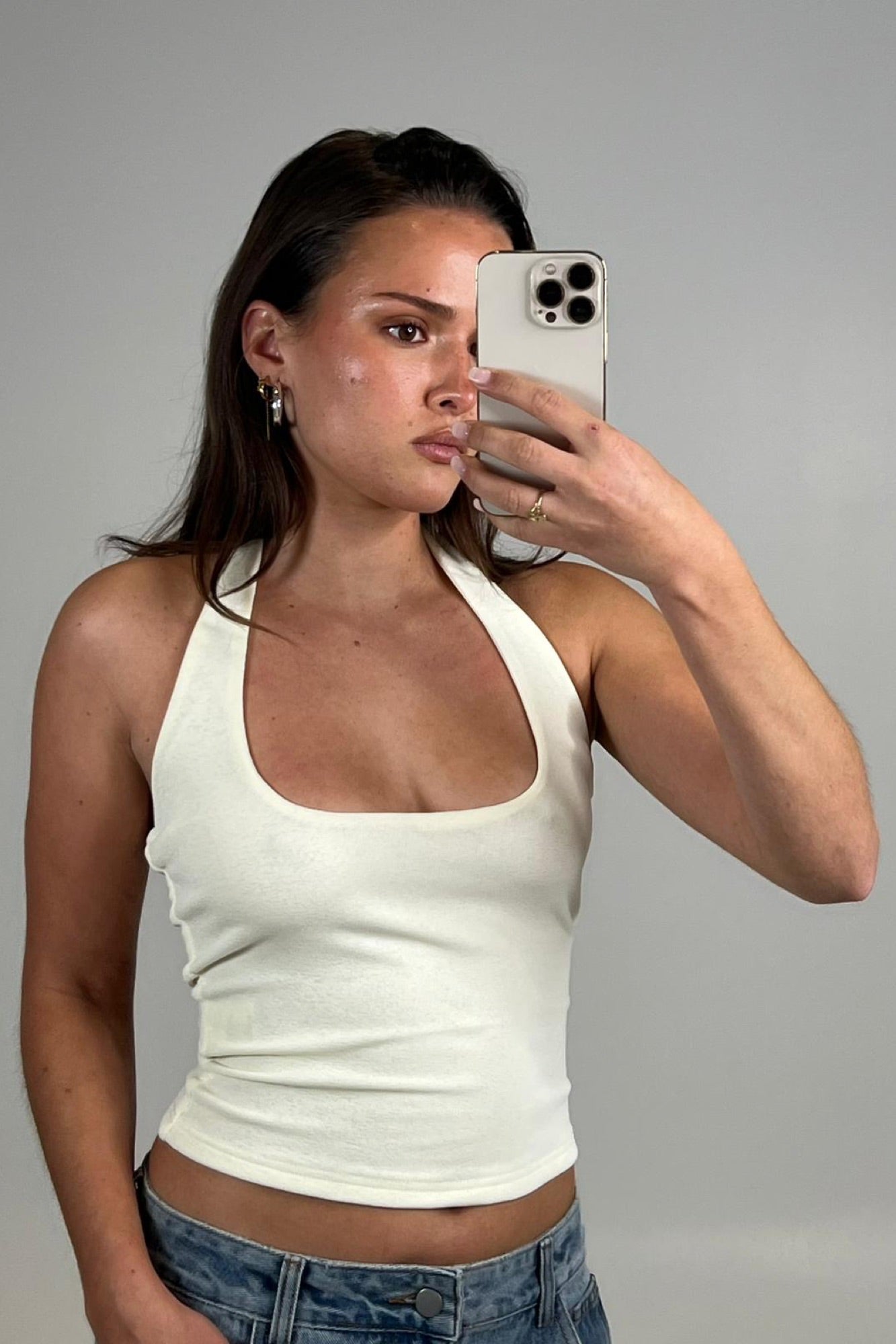 Katya Halterneck Top Off White