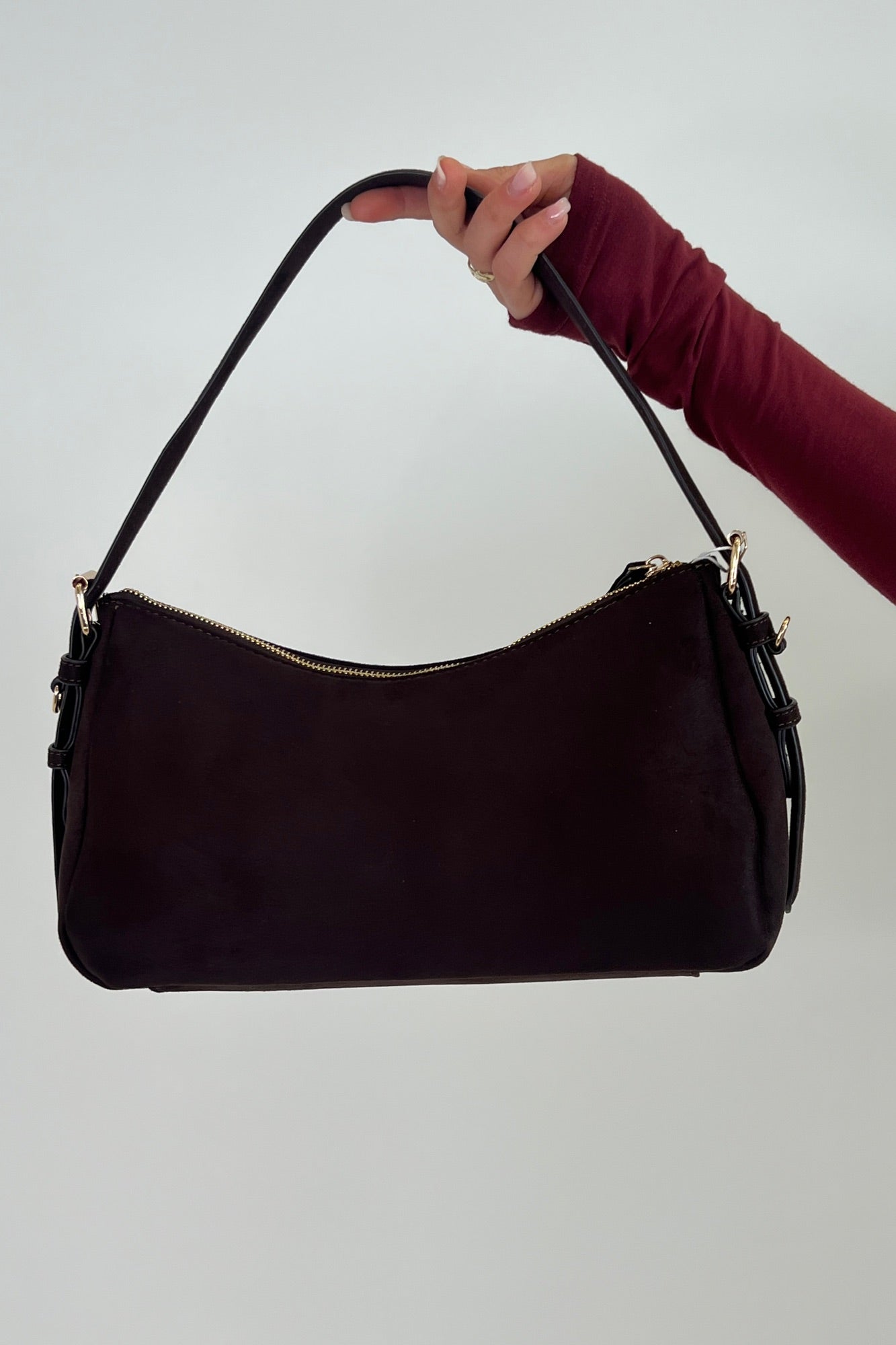 Allegra Shoulder Bag Chocolate Suede