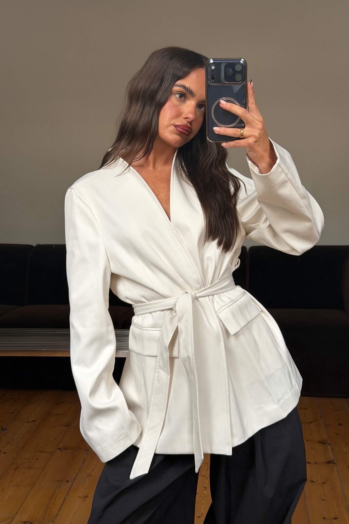 Alysha Collarless Blazer Ivory