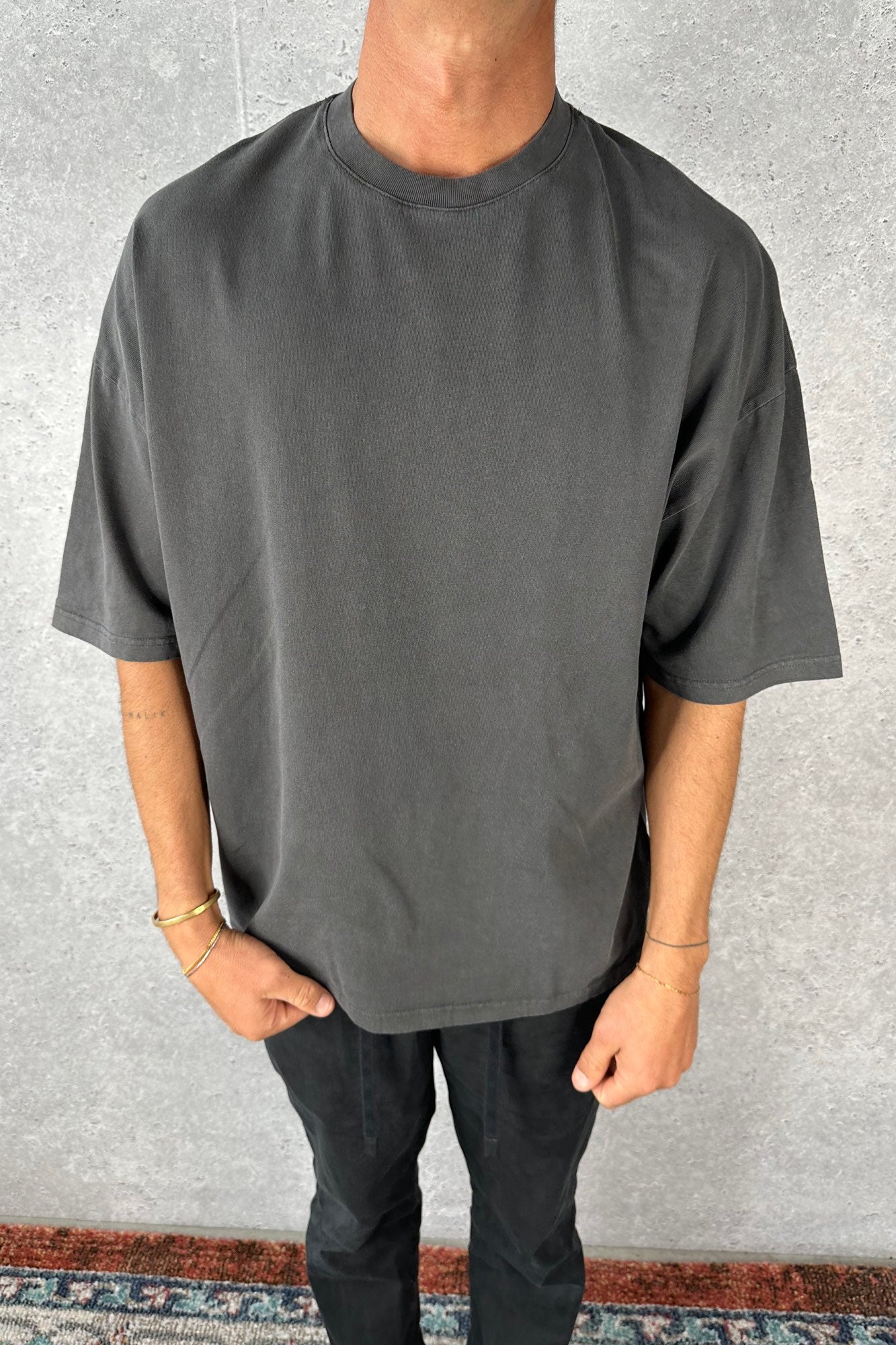 Miller Drop Shoulder Box Tee Charcoal - FINAL SALE