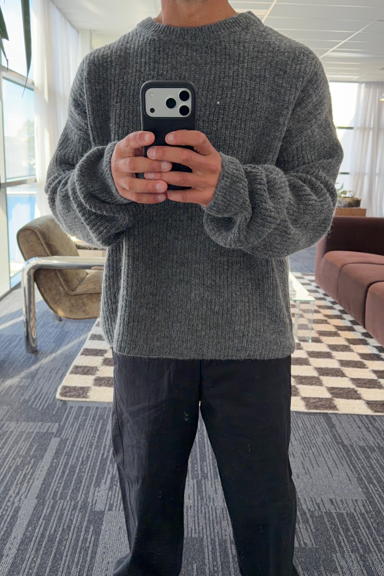 Mohair Knit Dark Grey