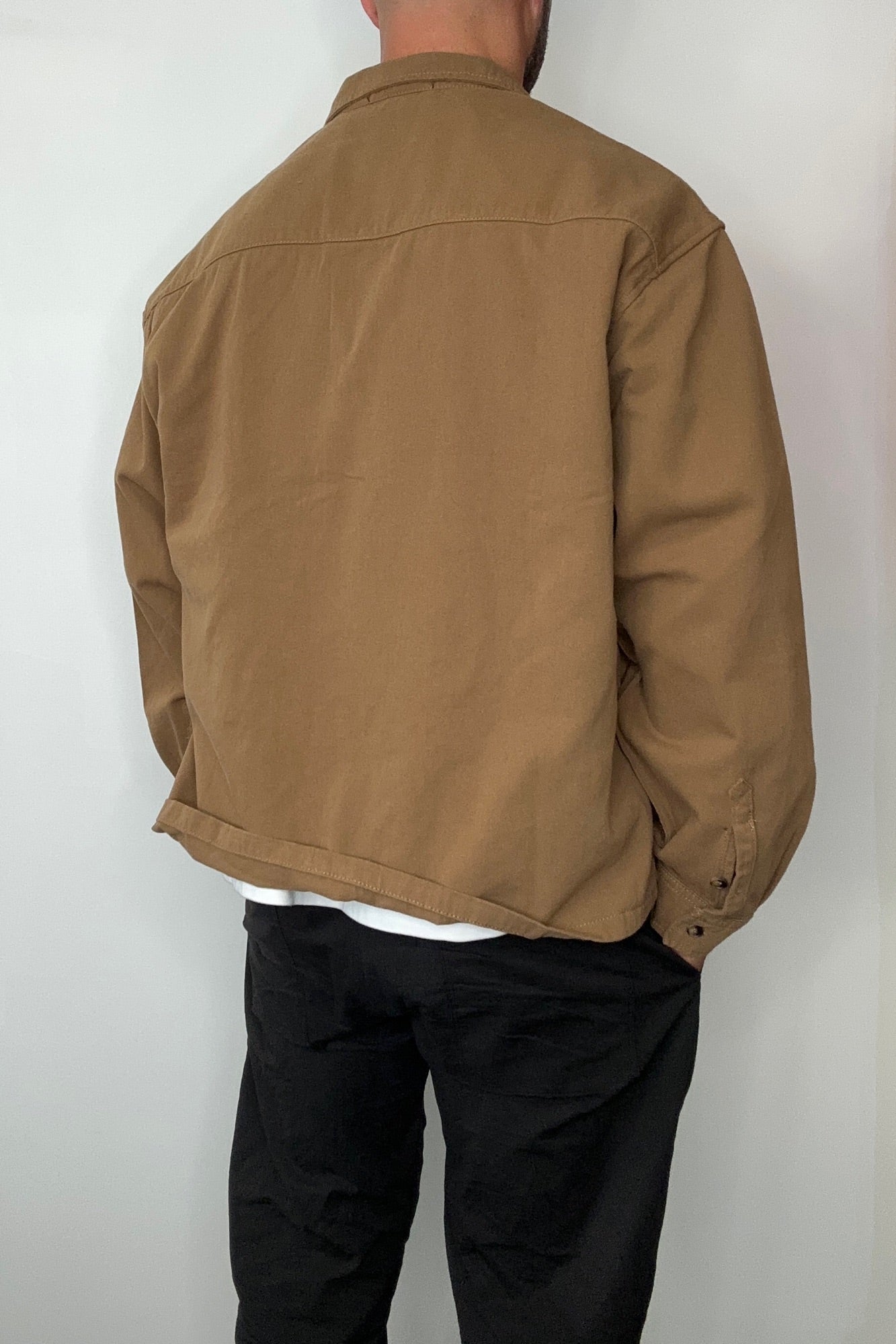 Phillip Washed Cotton Overshirt Tan
