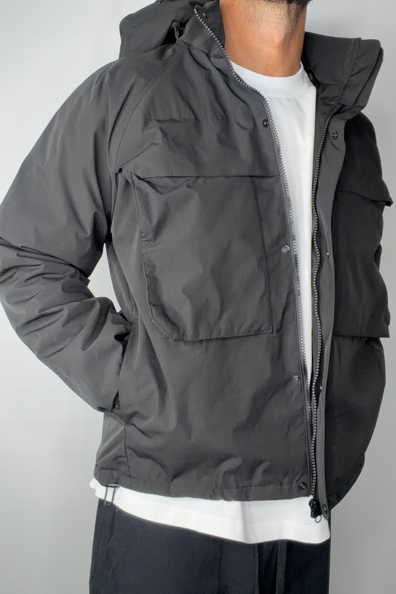 Removable Hood Windbreaker Black