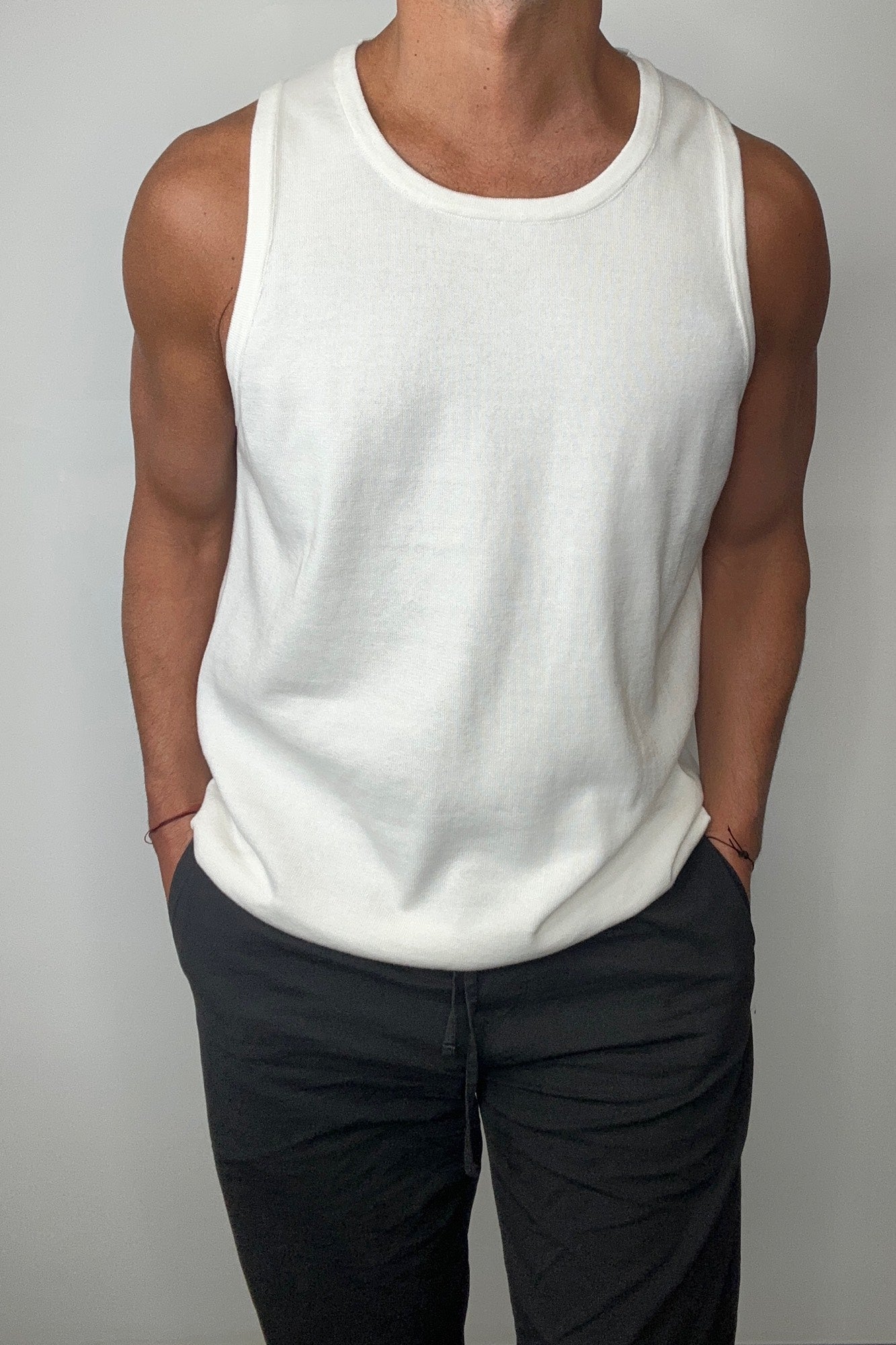 Isaac Knitted Tank White