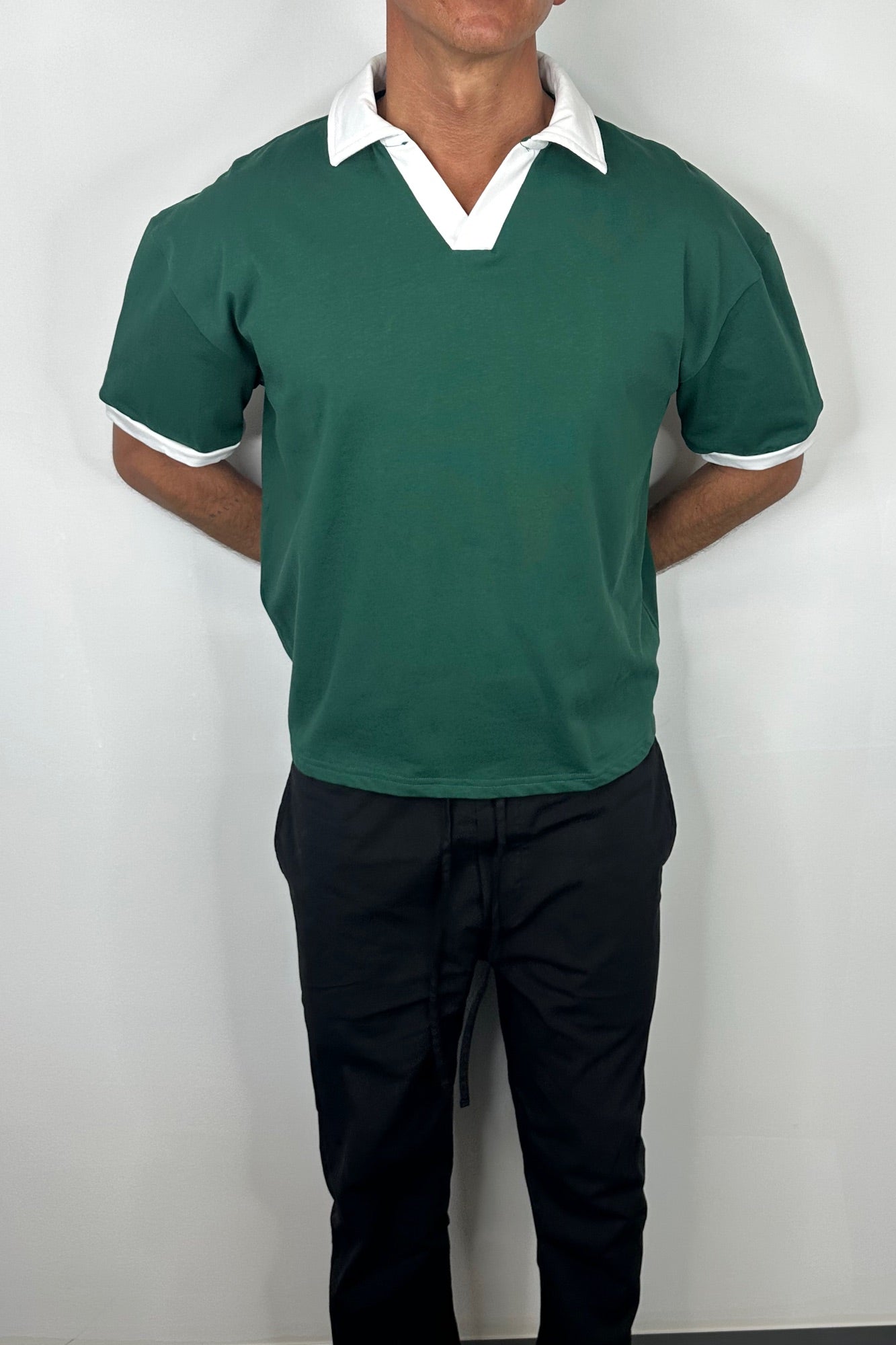 Two Tone Polo Emerald