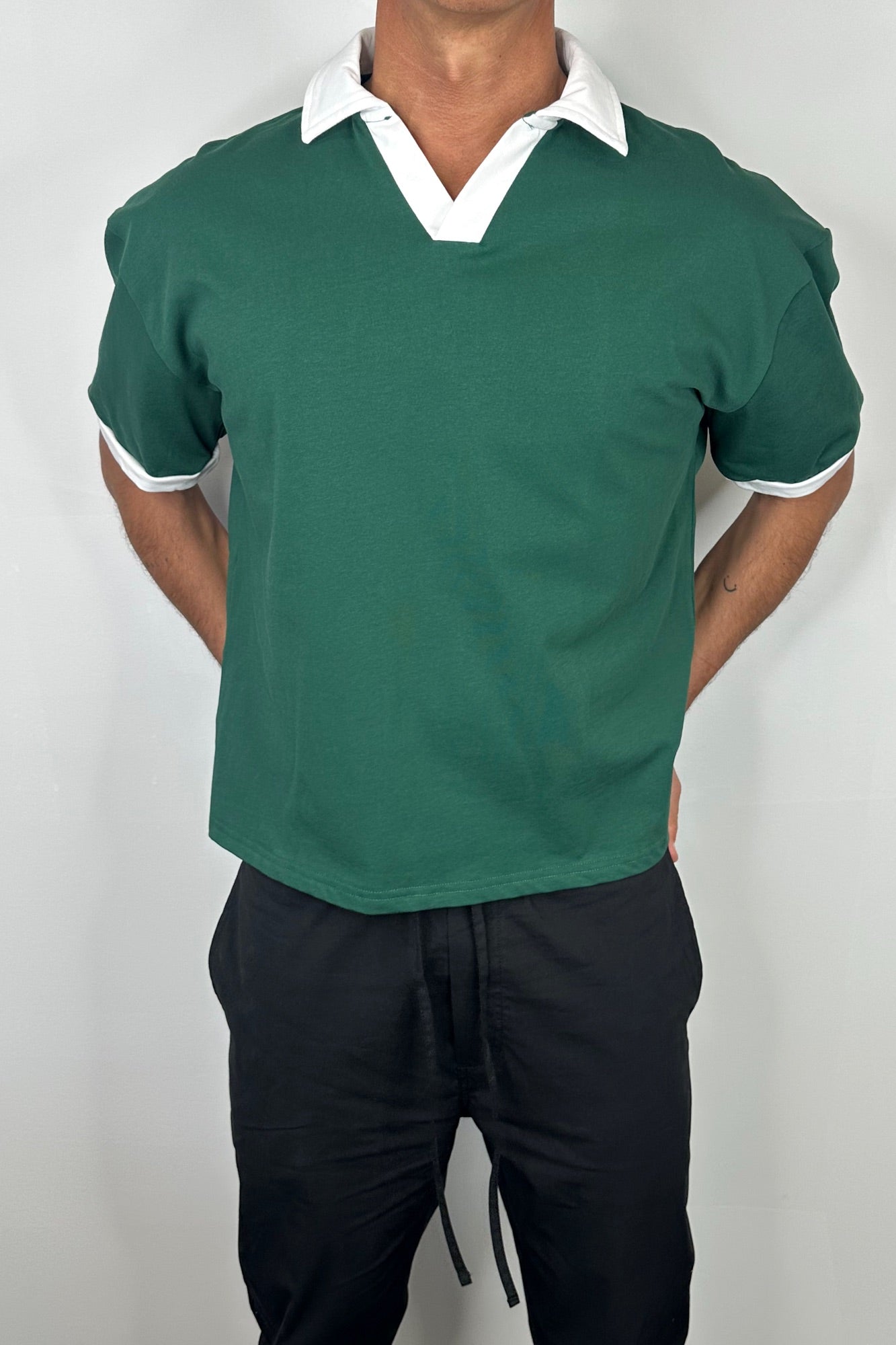 Two Tone Polo Emerald
