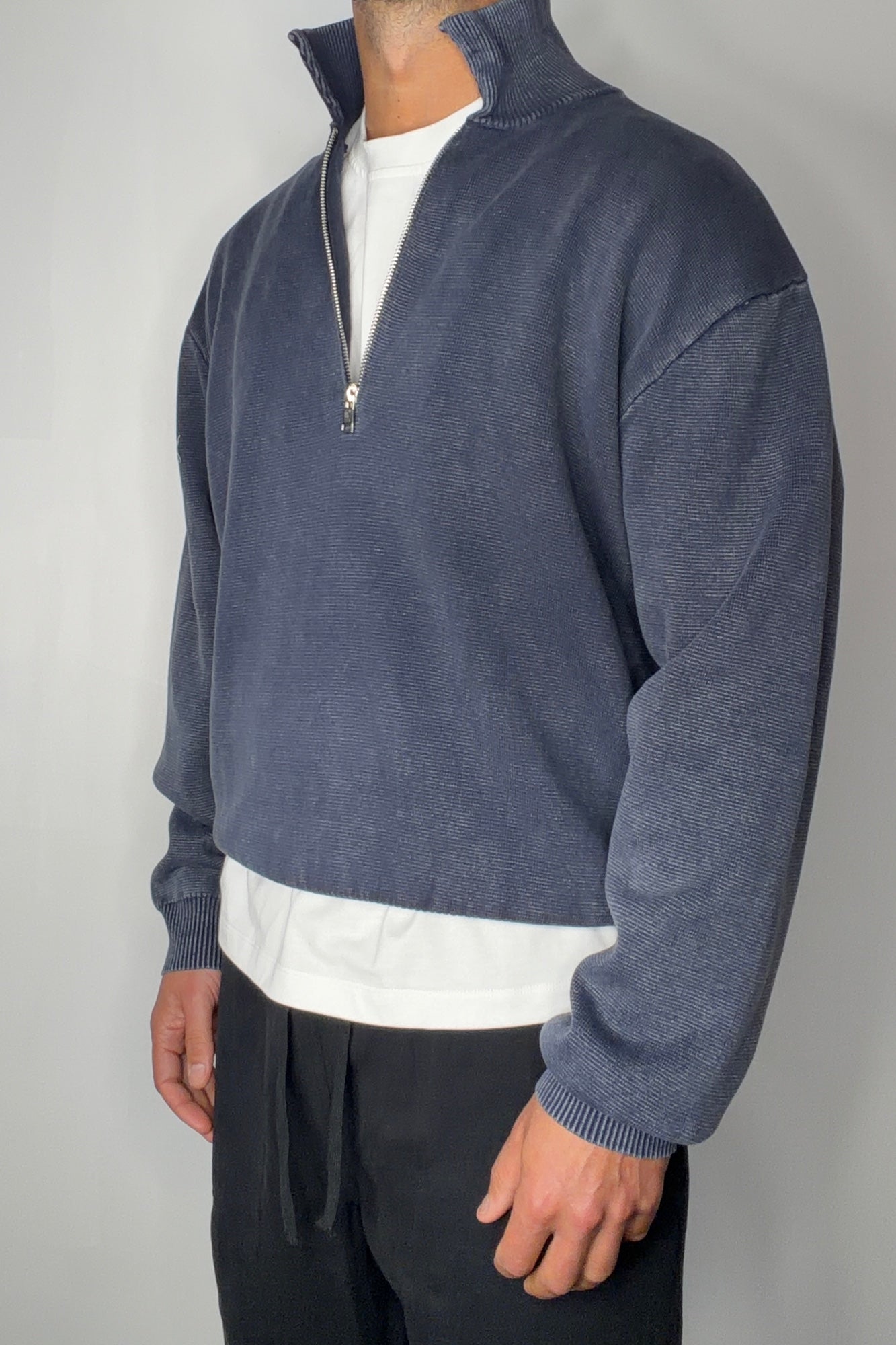 Calin Zip Up Knit Navy