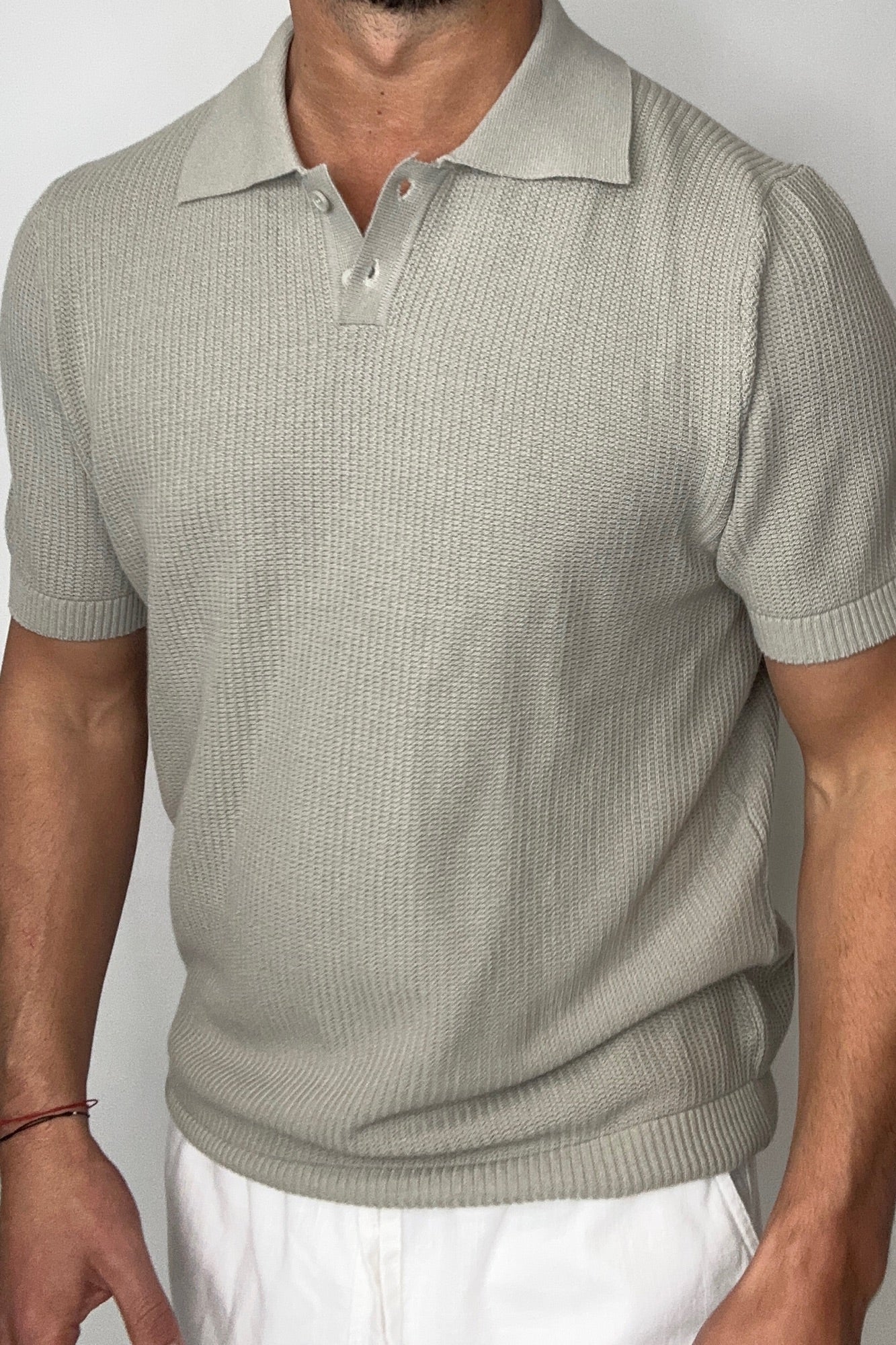 Soft Knit Polo Grey