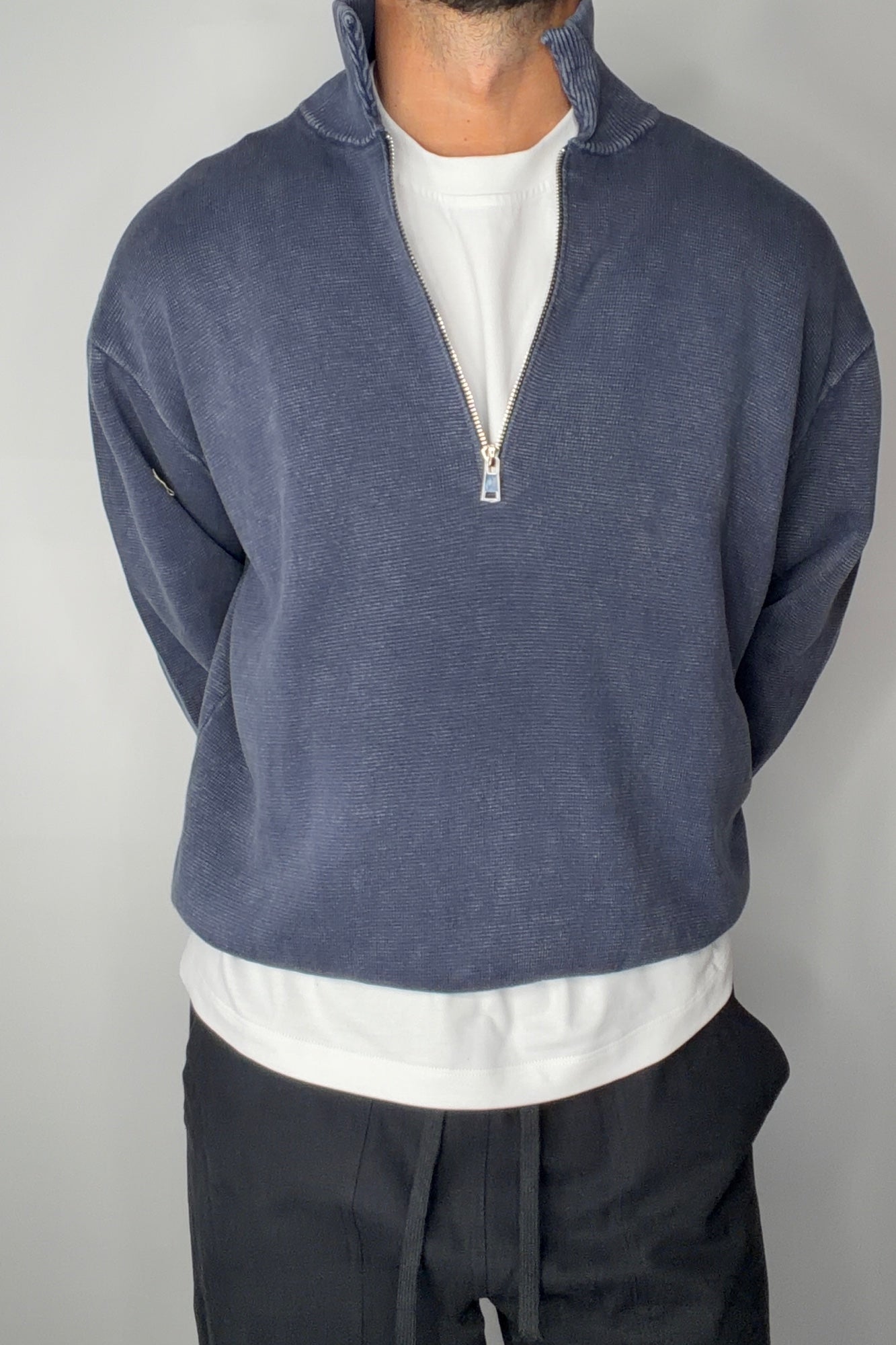 Calin Zip Up Knit Navy