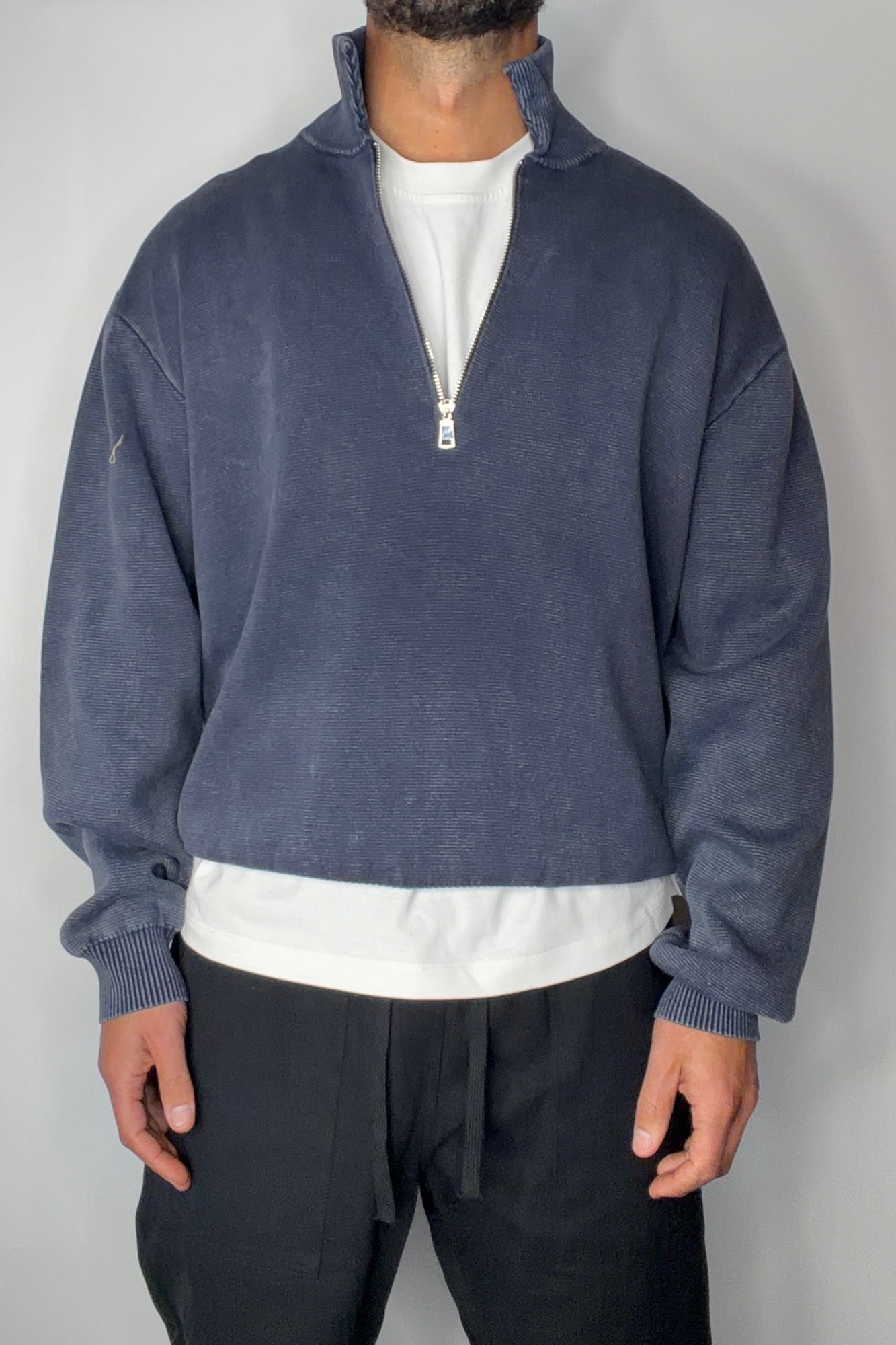 Calin Zip Up Knit Navy